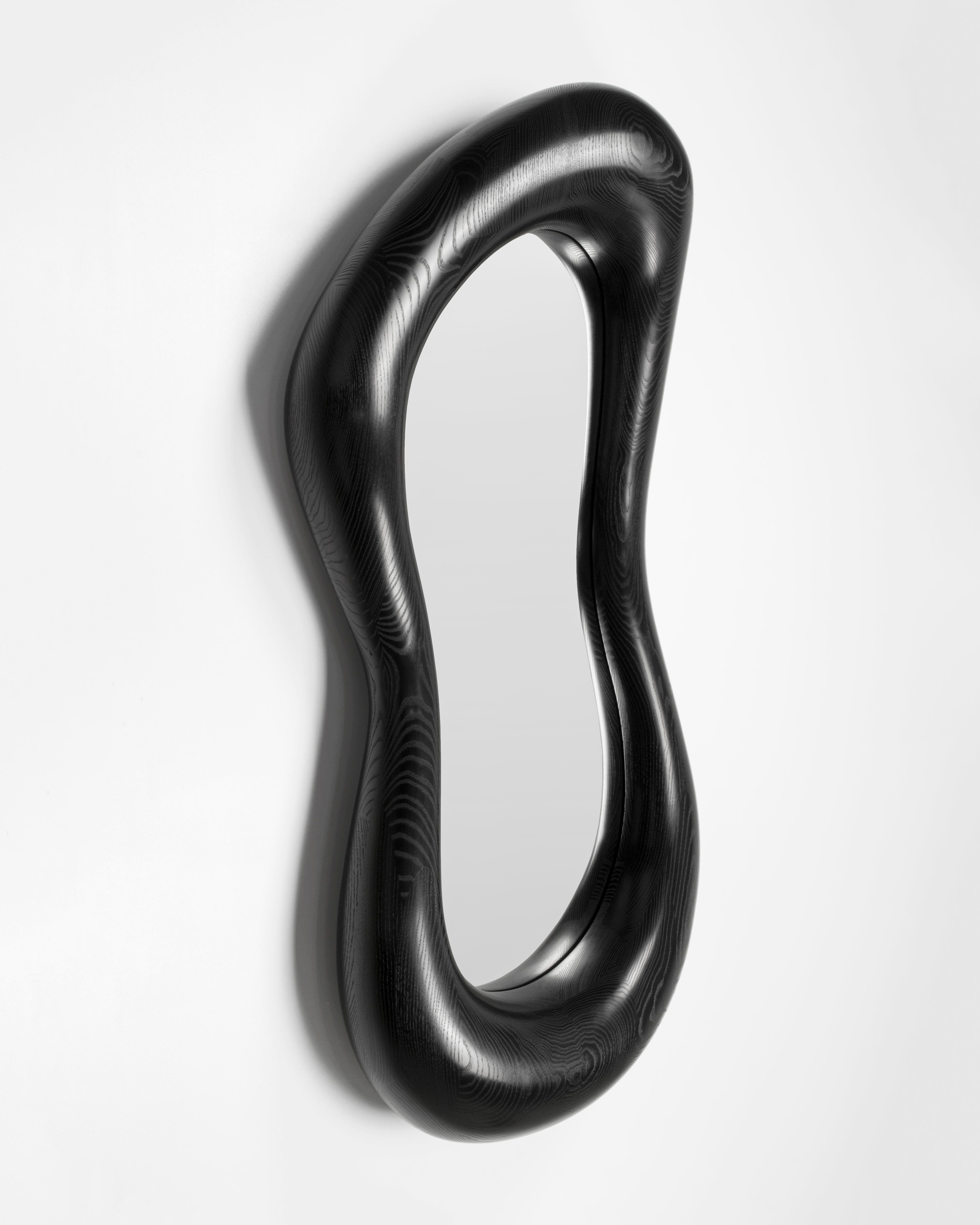Handmade Unique Ash Hanging Mirror by Maxime Goléo In New Condition For Sale In Geneve, CH