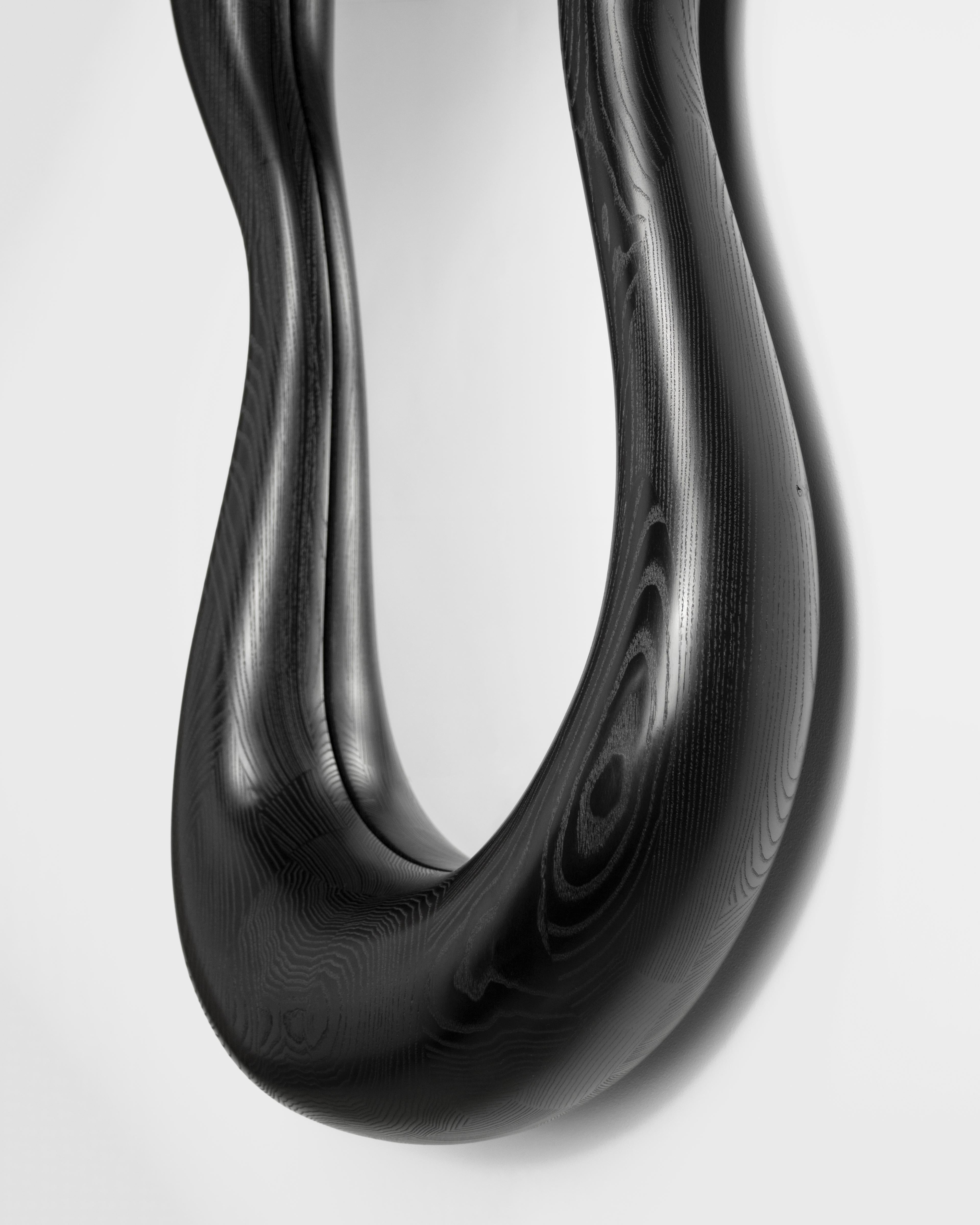 Contemporary Handmade Unique Ash Hanging Mirror by Maxime Goléo For Sale