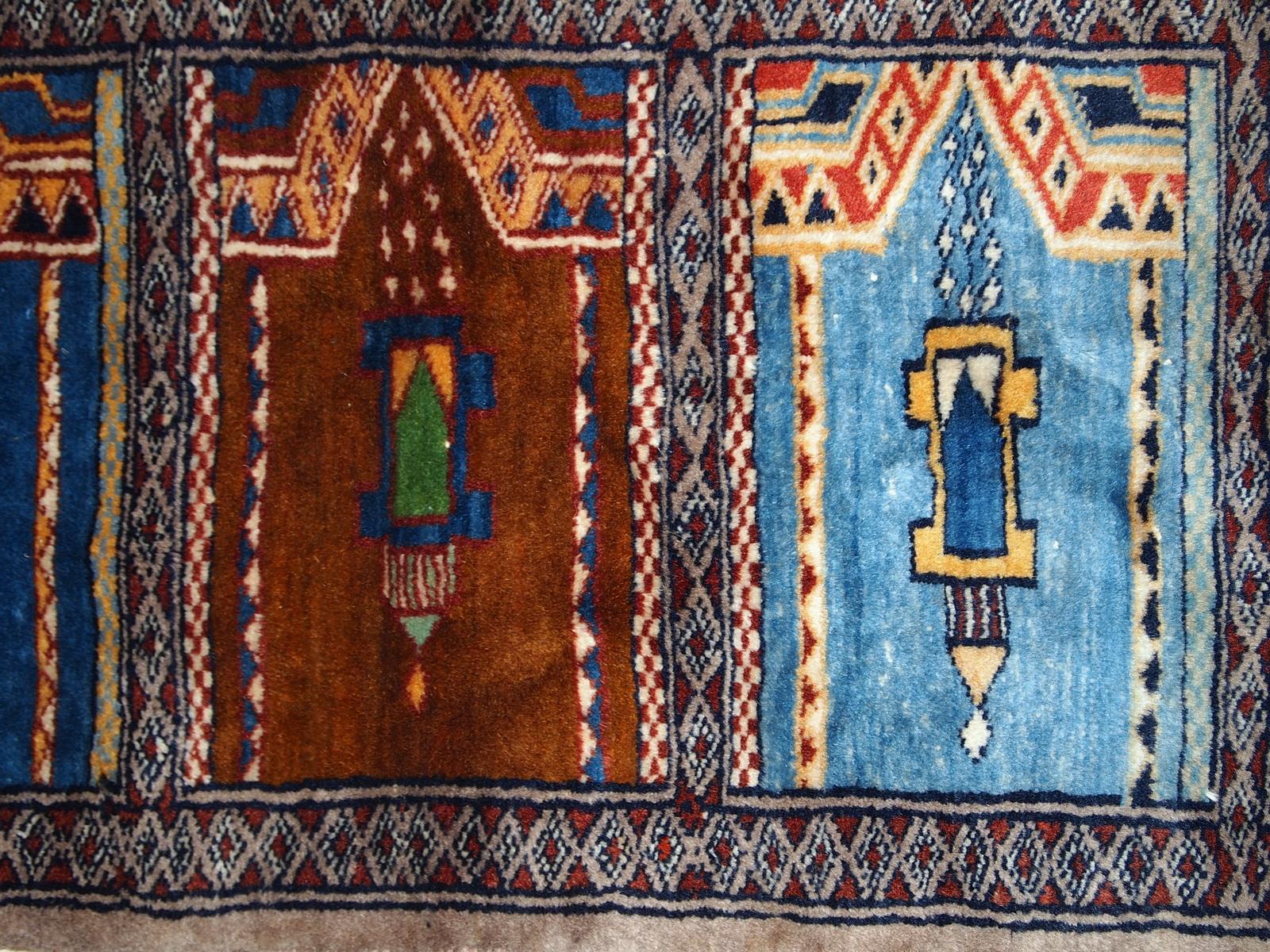 Late 20th Century Handmade Uzbek Bukhara Berber Rug, 1970s, 1C636