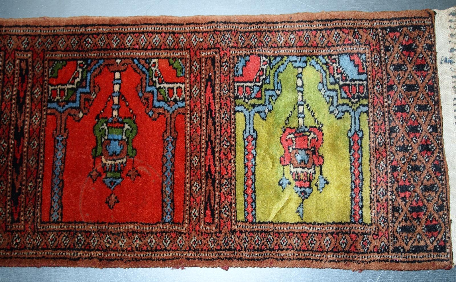 Handmade Uzbek Bukhara Prayer Rug, 1970s, 1C637 2