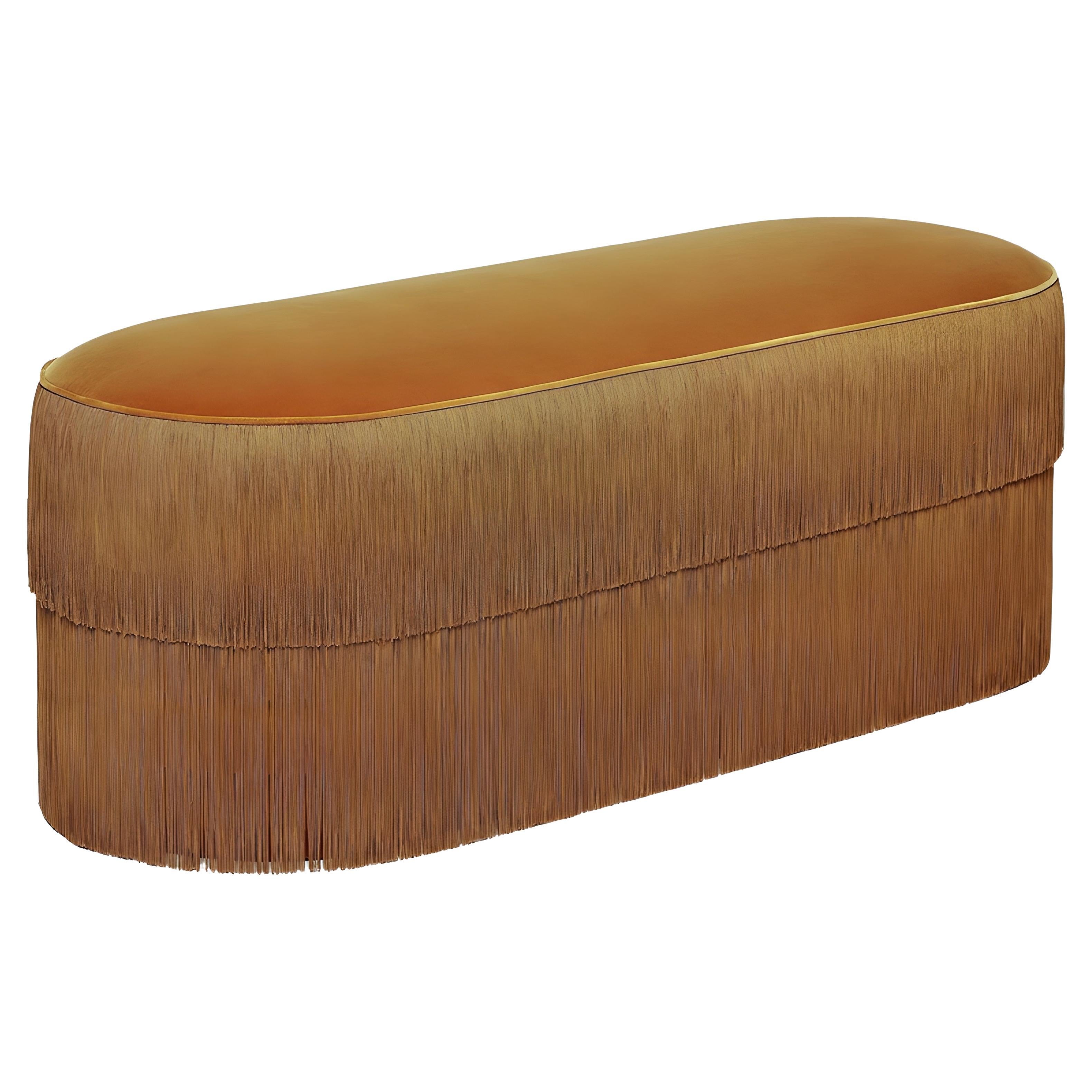 Handmade Velvet Fringes Bench by Munna Design Studio, Modern Style