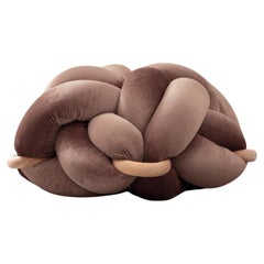 Handgefertigte olivgrüne Knot-Ottomane aus Samt 30X30 Zoll von Knots Studio