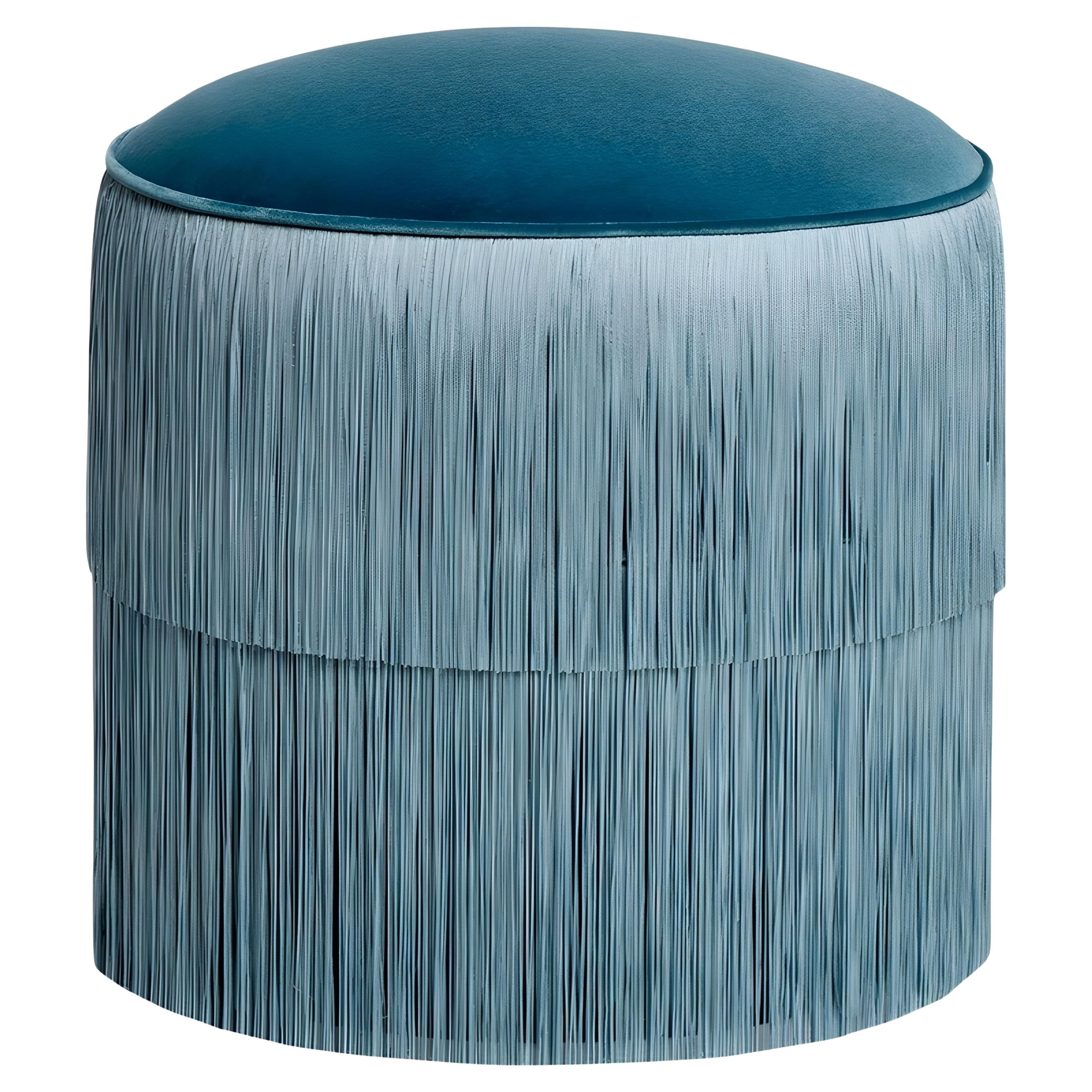 Handmade Velvet Stool by Munna Design Studio, Modern Fringes, Customizable