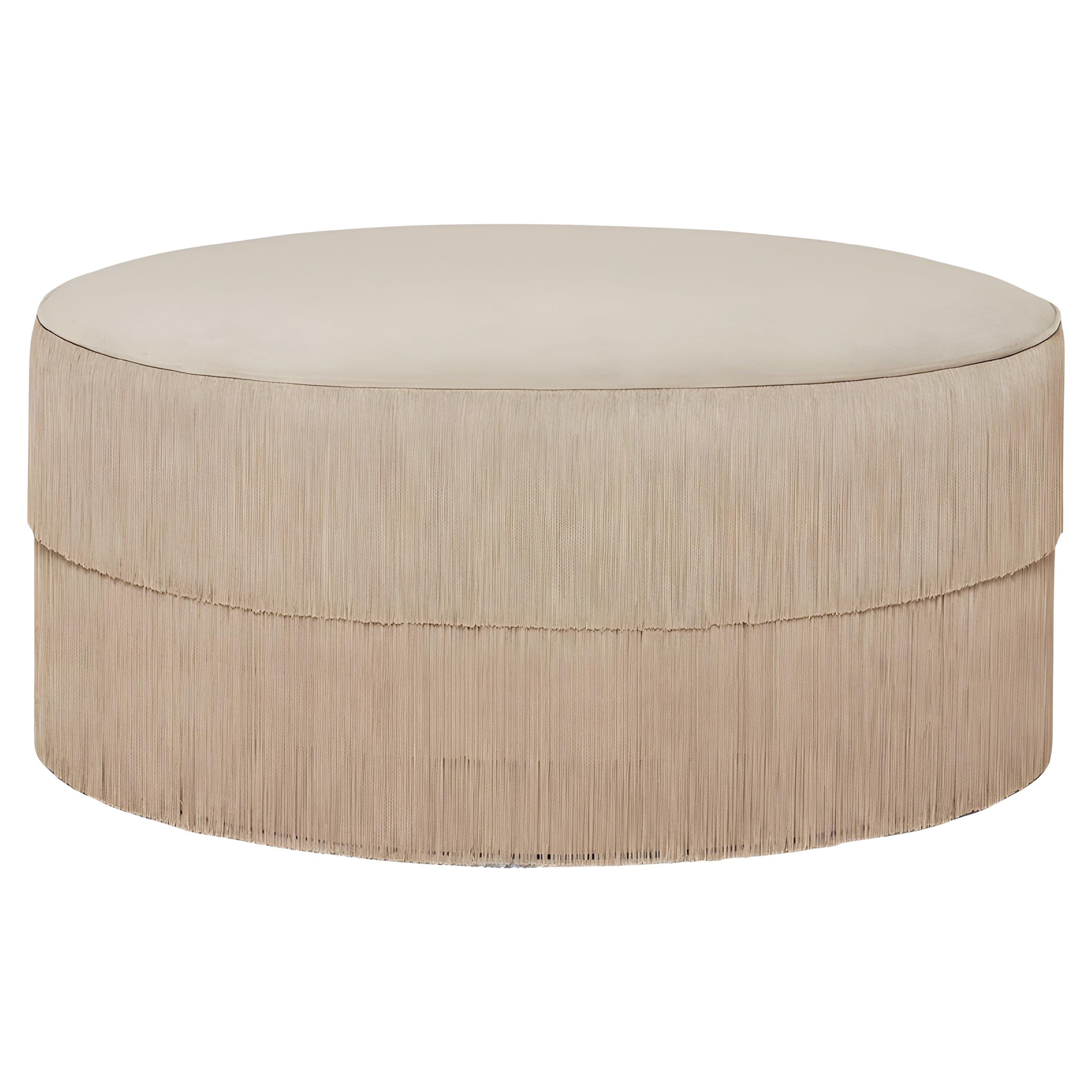 Handmade Velvet Stool by Munna Design Studio, Modern Fringes, Customizable