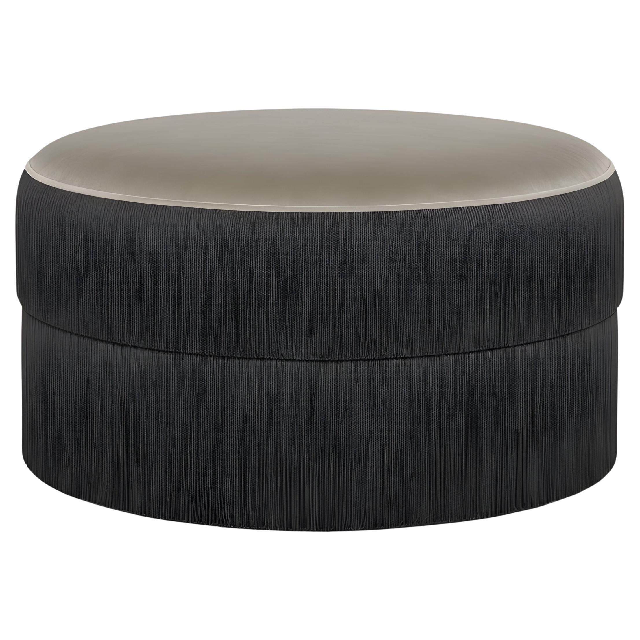 Handmade Velvet Stool by Munna Design Studio, Modern Fringes, Customizable