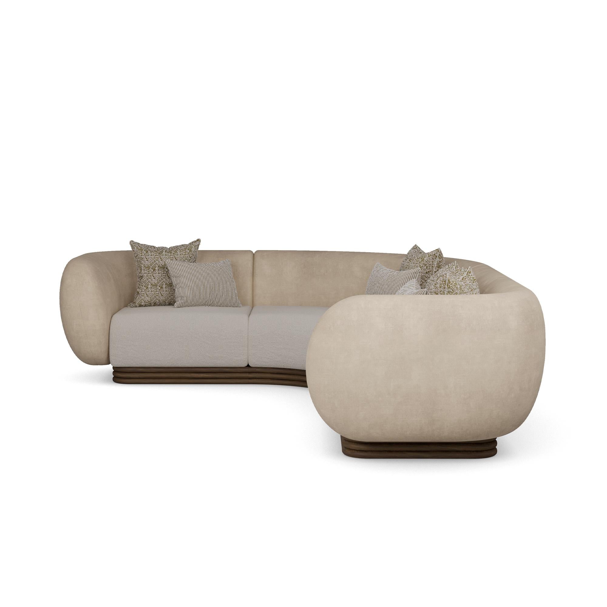 XXIe siècle et contemporain Canapé sectionnel Vini fait main en bouclé avec design modulaire par Nolita Harbour en vente