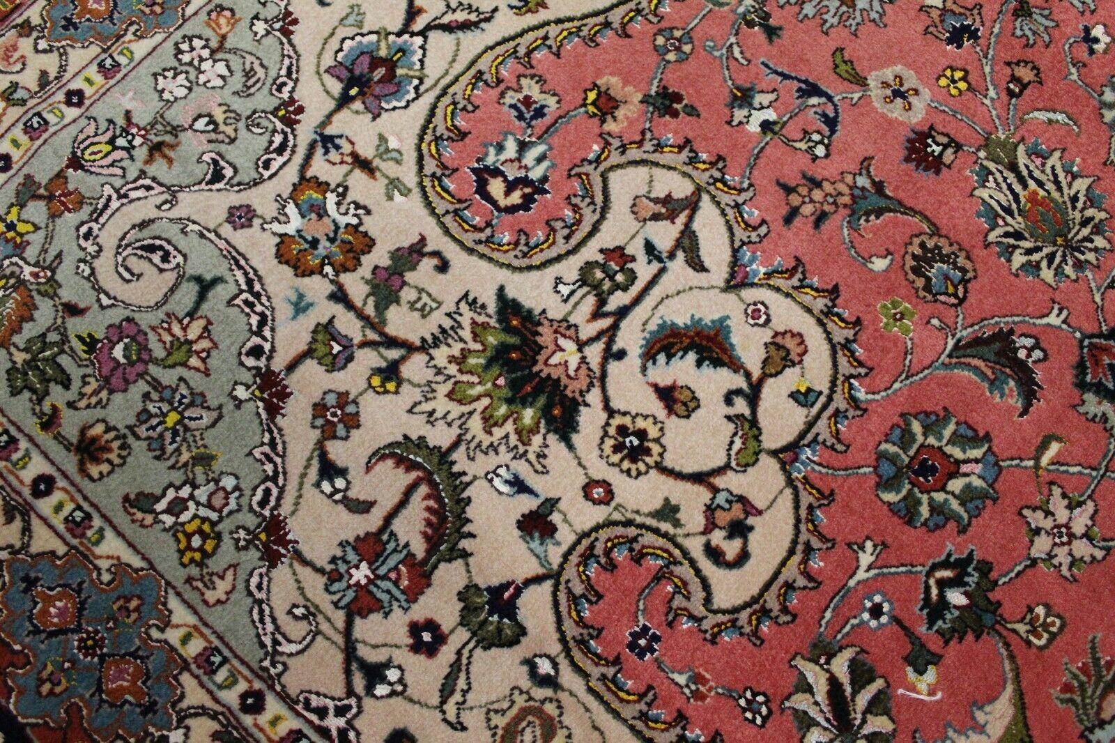 Handmade Vintage 50 Raj Persian Style Tabriz Silk Rug 8' x 11.8', 1970s - 1K01 In Good Condition For Sale In Bordeaux, FR