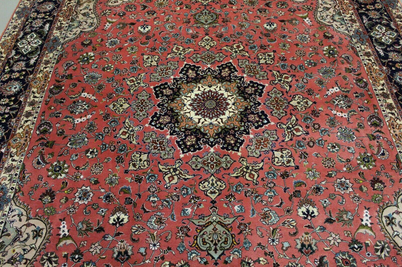 Handmade Vintage 50 Raj Persian Style Tabriz Silk Rug 8' x 11.8', 1970s - 1K01 For Sale 3