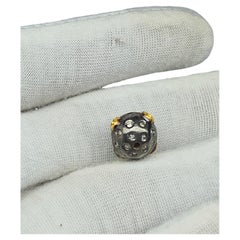 Perles d'espacement vintage faites main en argent sterling 925, ornées d'un diamant à taille antique