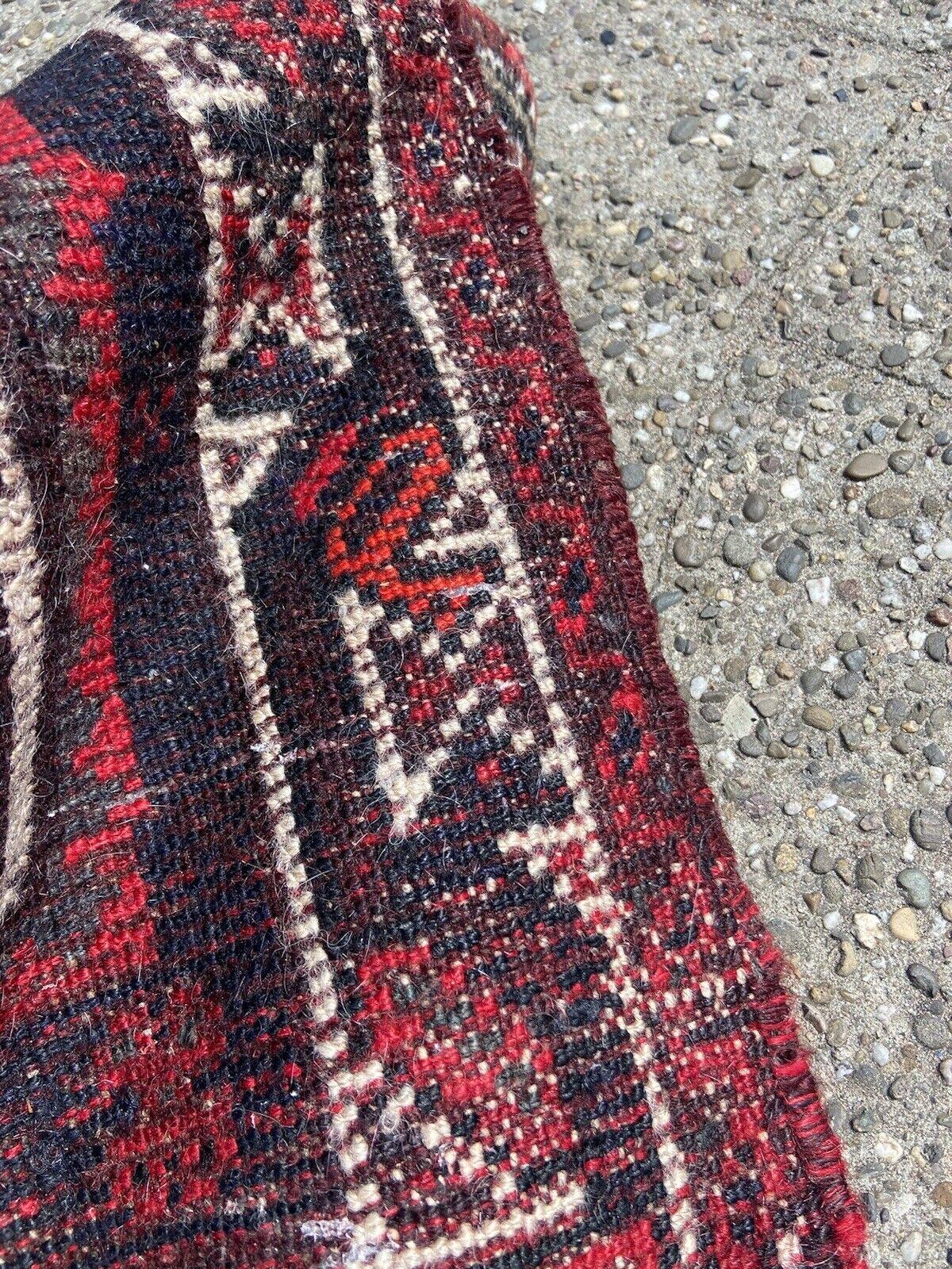 Wool Handmade Vintage Afghan Baluch Collectible Bagface 2.1' x 2.2', 1950s - 1S22 For Sale
