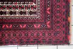 Handmade Vintage Afghan Baluch Prayer Rug 2.6' x 4.5', 1960s, 1C1093