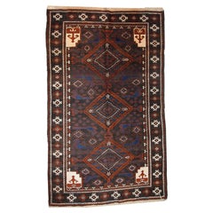 Handmade Used Afghan Baluch Rug, 1940s, 1C231