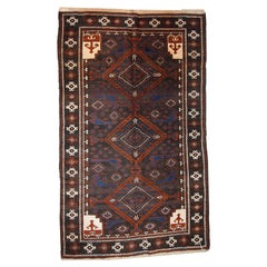 Handmade Vintage Afghan Baluch Rug, 1940s, 1C231