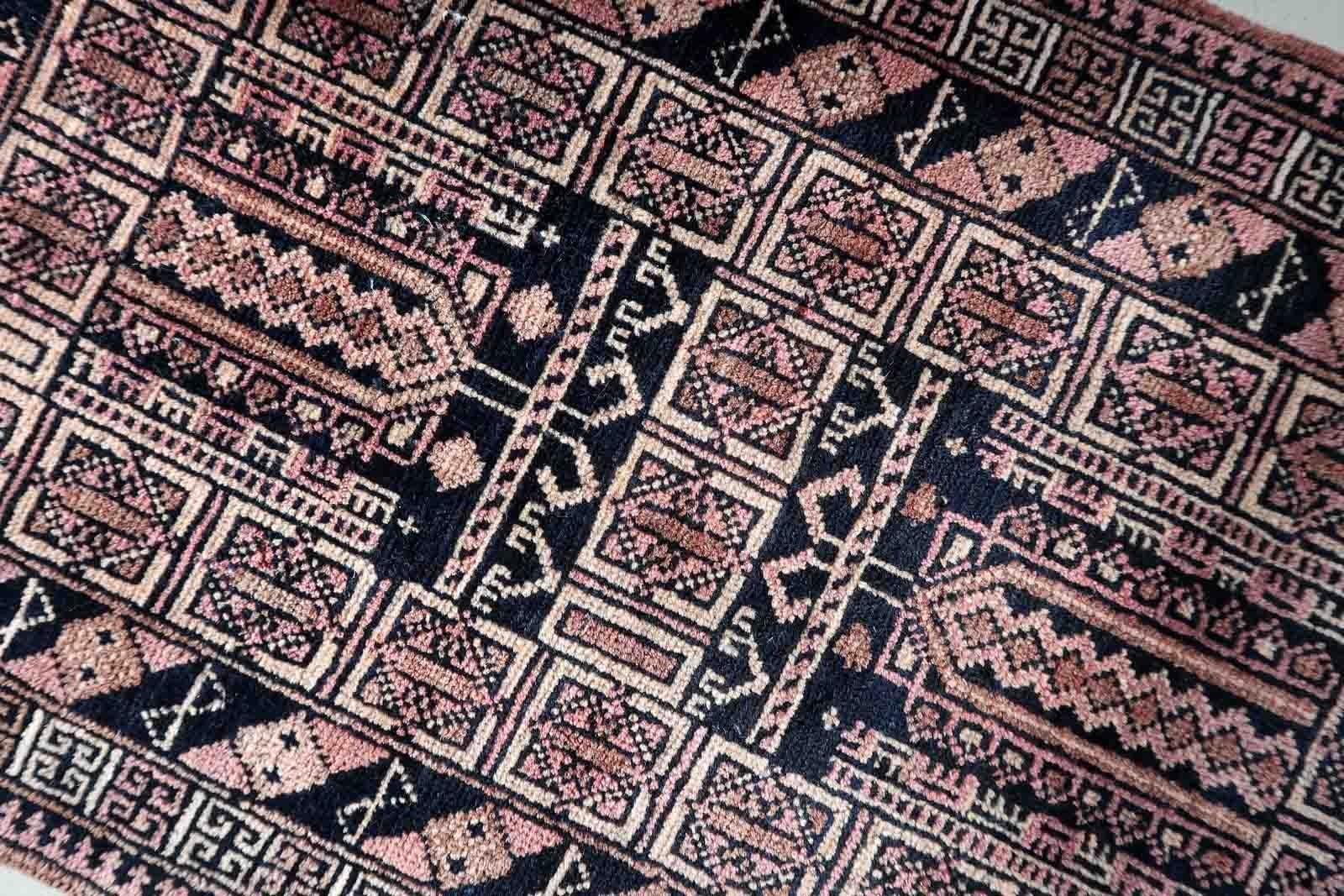 Handgefertigter afghanischer Belutsch-Teppich, 1950er Jahre, 1C1044 (Mitte des 20. Jahrhunderts) im Angebot