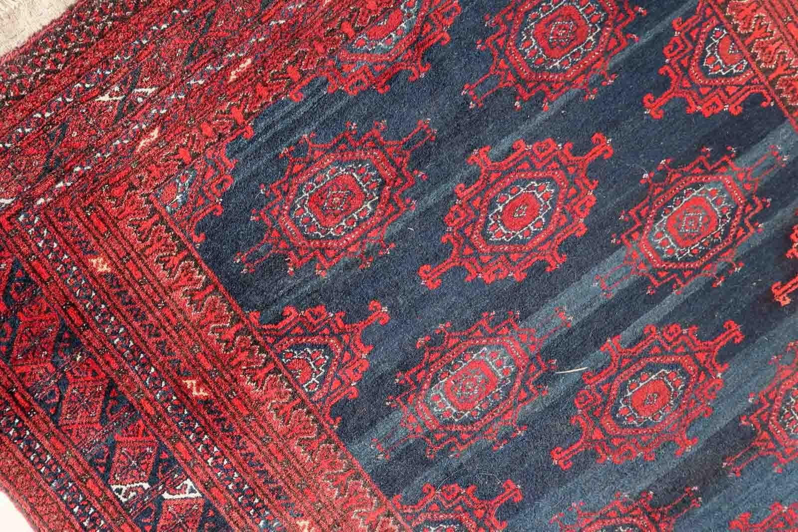Handmade Vintage Afghan Baluch Rug, 1950s, 1C1060 For Sale 4