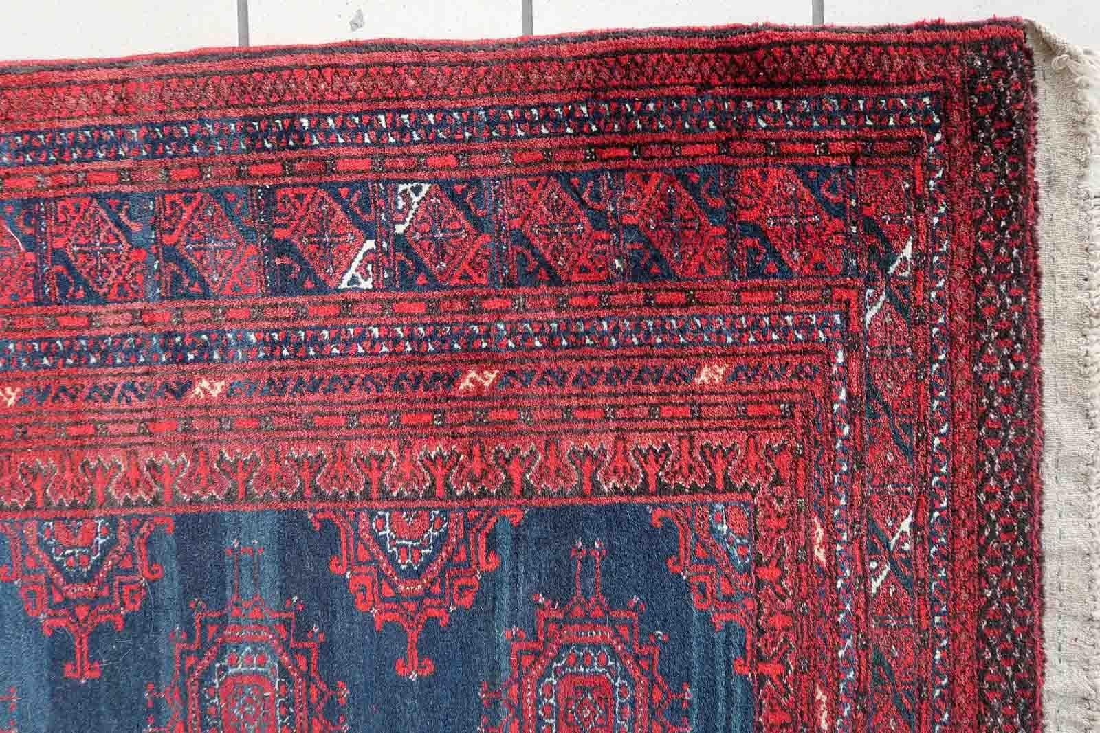 Handmade Vintage Afghan Baluch Rug, 1950s, 1C1060 For Sale 5