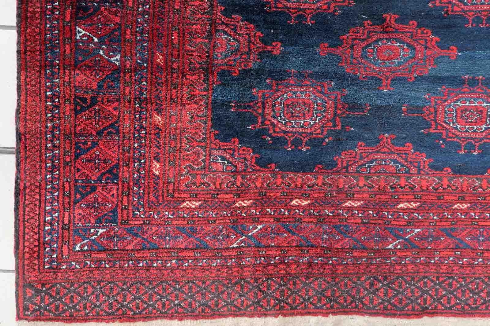 Wool Handmade Vintage Afghan Baluch Rug, 1950s, 1C1060 For Sale
