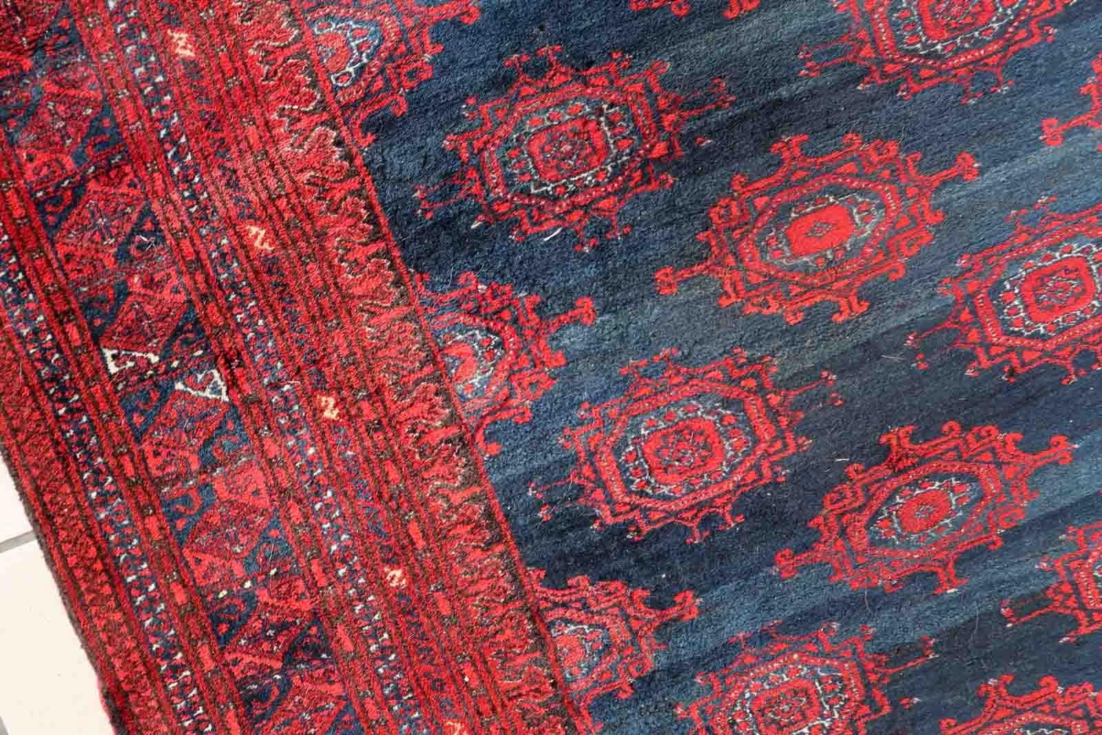 Handmade Vintage Afghan Baluch Rug, 1950s, 1C1060 For Sale 1