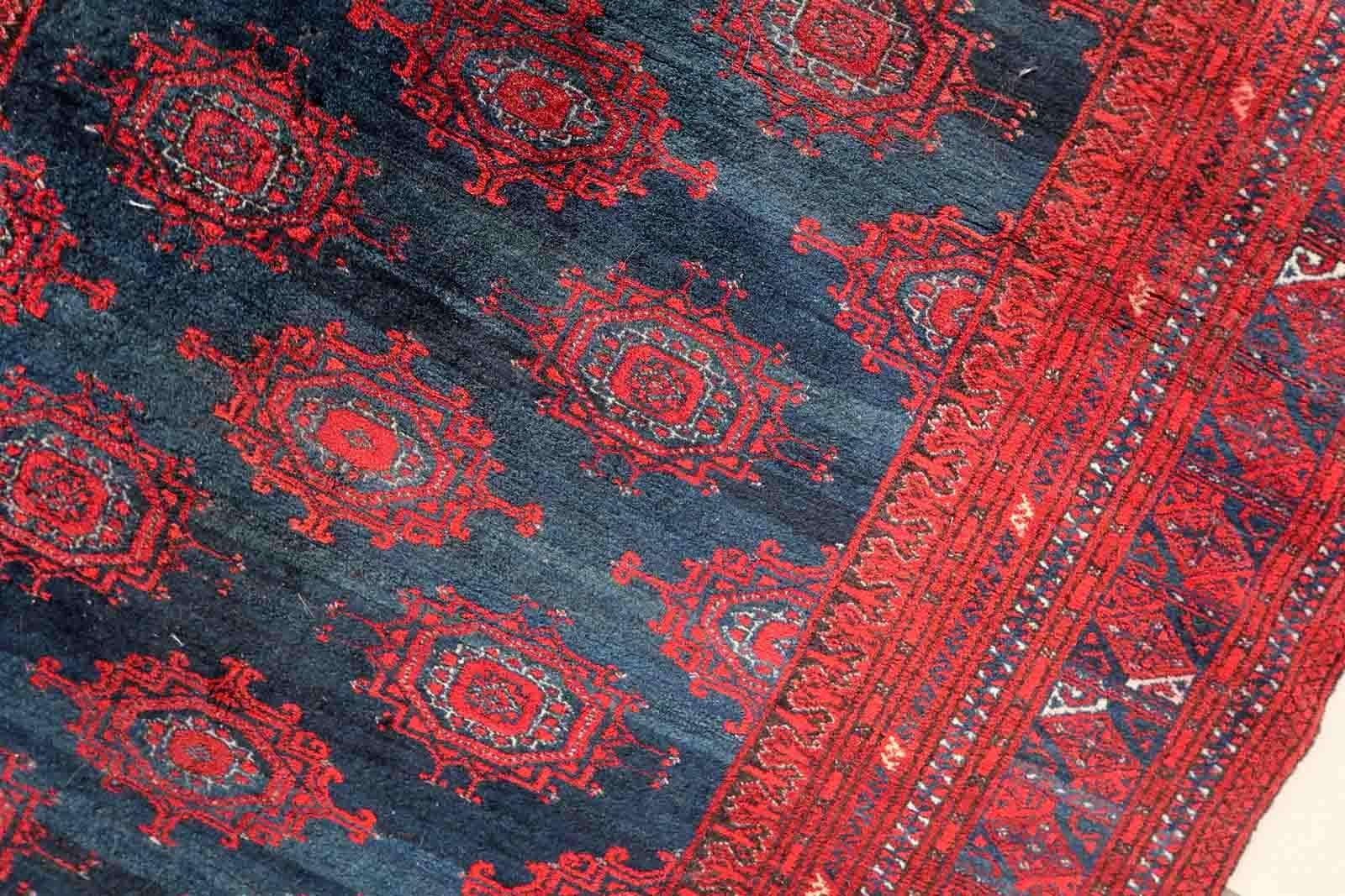 Handmade Vintage Afghan Baluch Rug, 1950s, 1C1060 For Sale 2