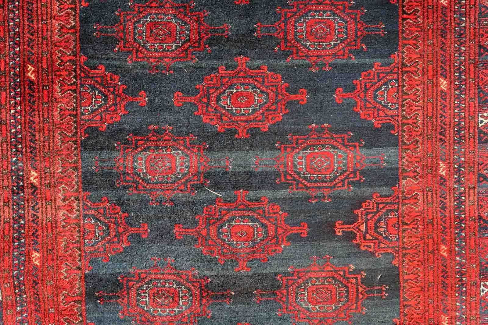 Handmade Vintage Afghan Baluch Rug, 1950s, 1C1060 For Sale 3