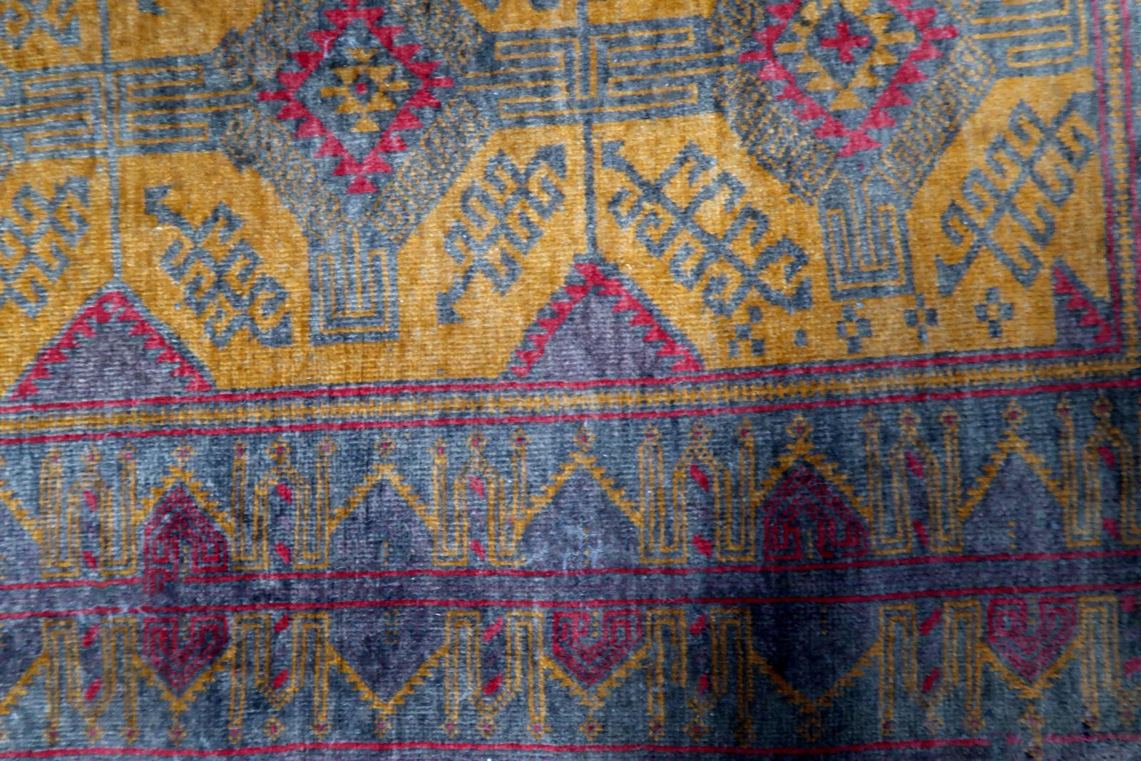 Wool Handmade Vintage Afghan Baluch Rug 1950s, 1C1069 For Sale