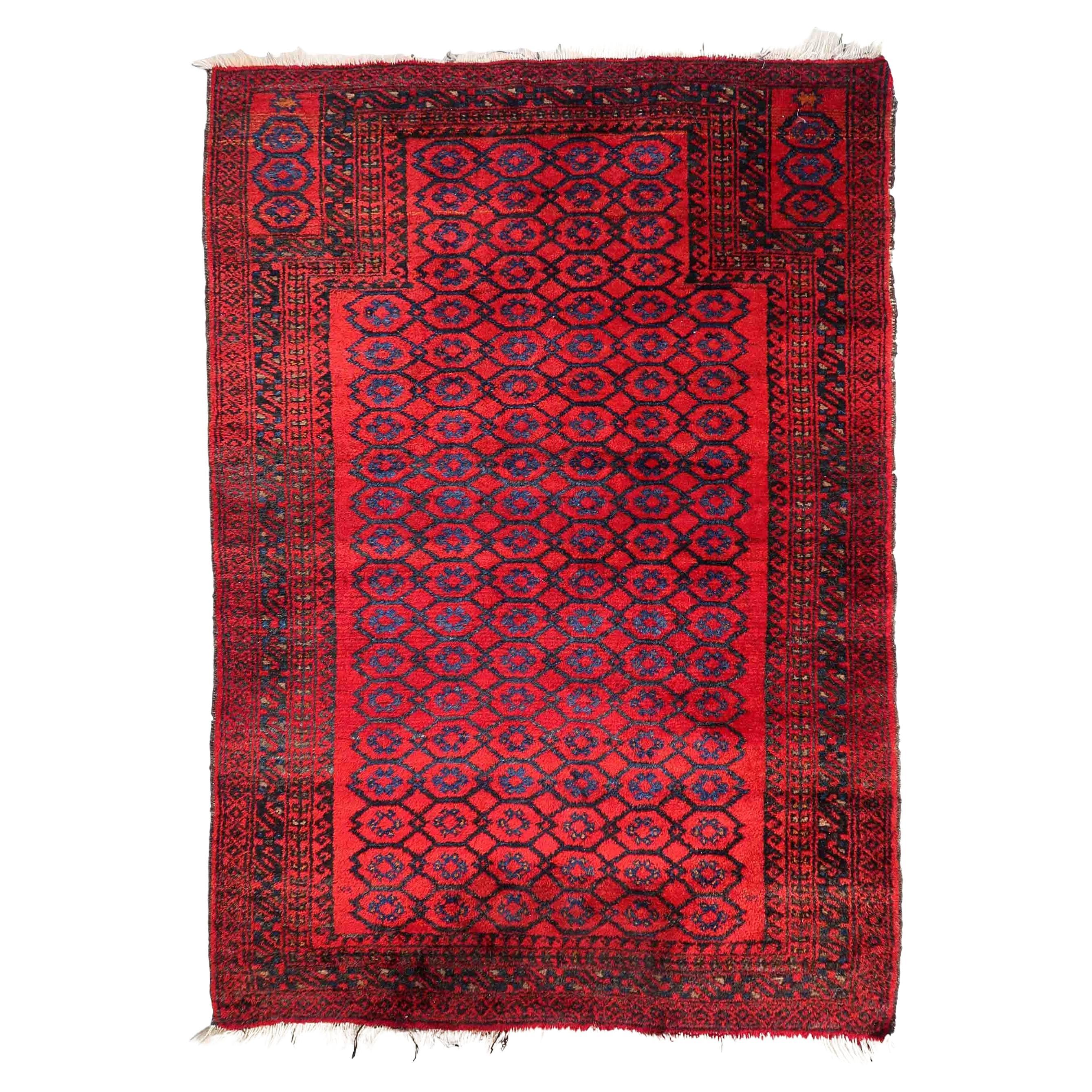 Handmade Vintage Afghan Baluch Rug, 1950s, 1C902