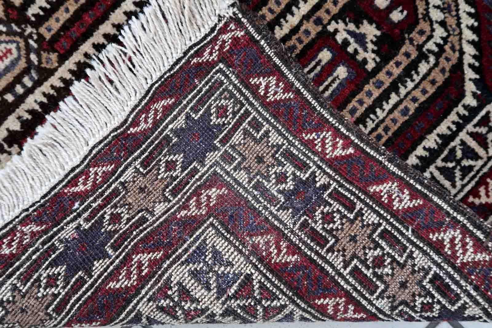 Handmade Vintage Afghan Baluch Rug, 1970s, 1C863 In Good Condition For Sale In Bordeaux, FR