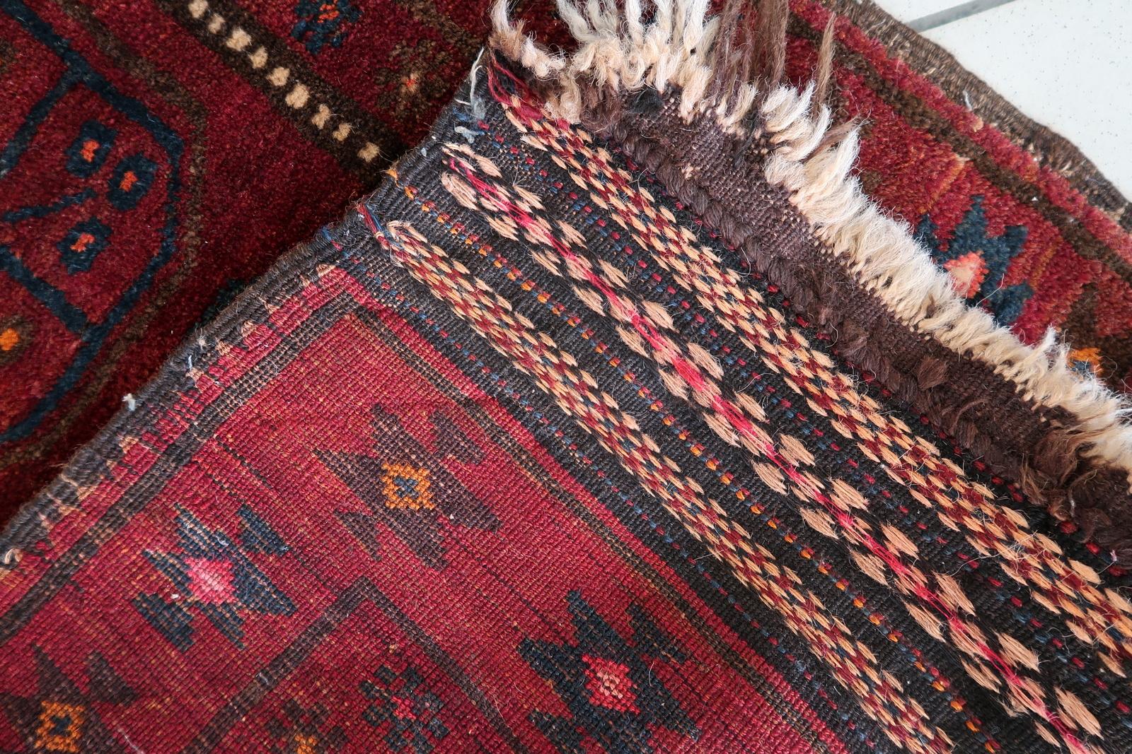 Tappeto afgano d'epoca Baluch fatto a mano 2' x 3,5' 1950 - 1С1169 in vendita 6