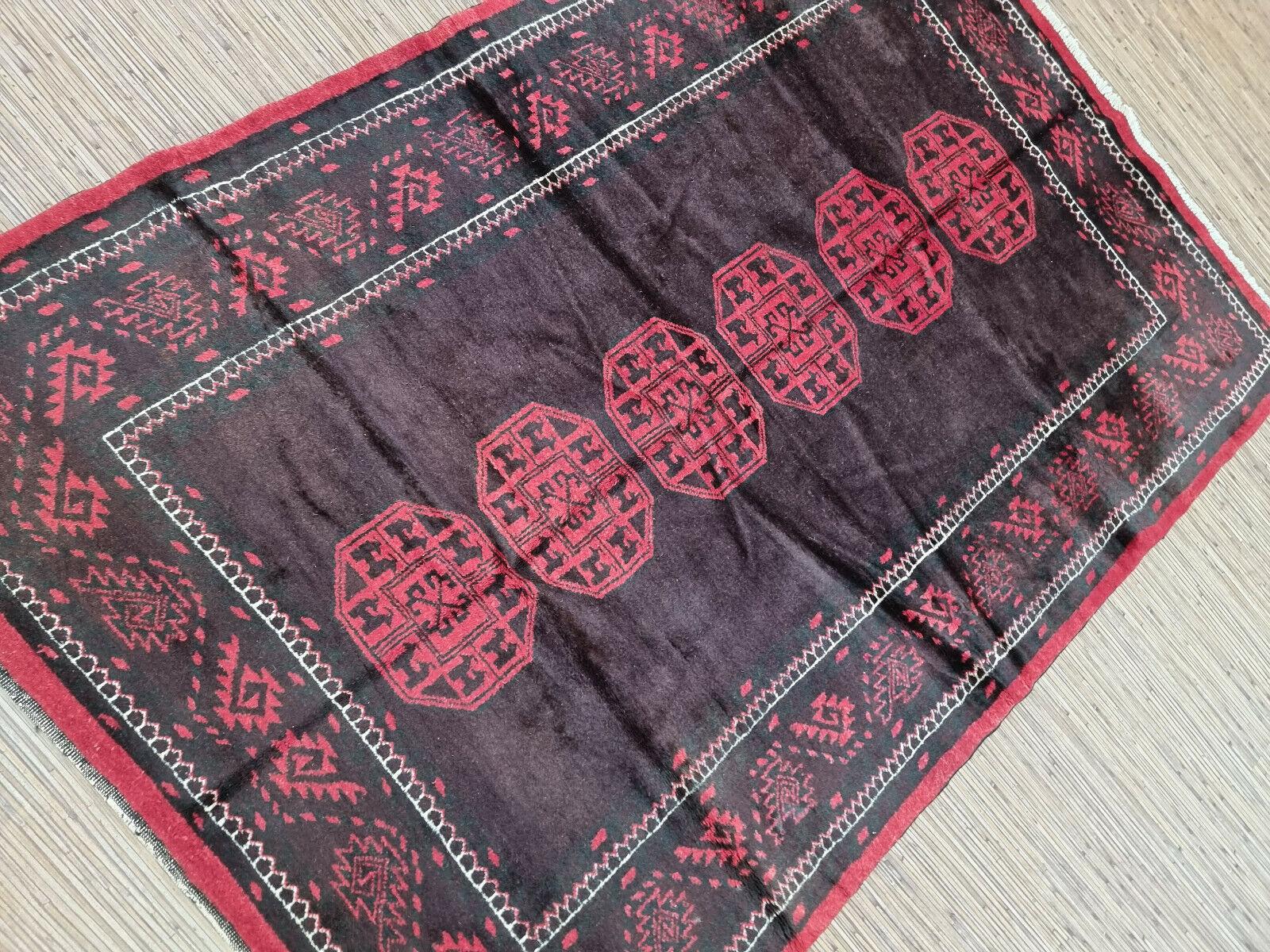 Handgefertigter afghanischer Belutsch-Teppich 4' x 6,1', 1950er Jahre - 1D92 im Angebot 6