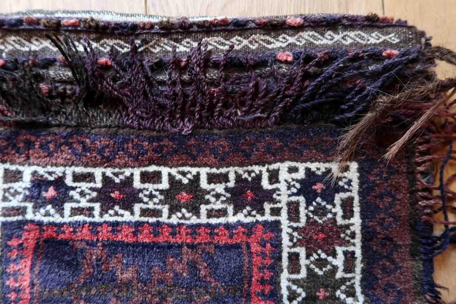 Wool Handmade Vintage Afghan Baluch Salt Bag, 1940s, 1C951 For Sale