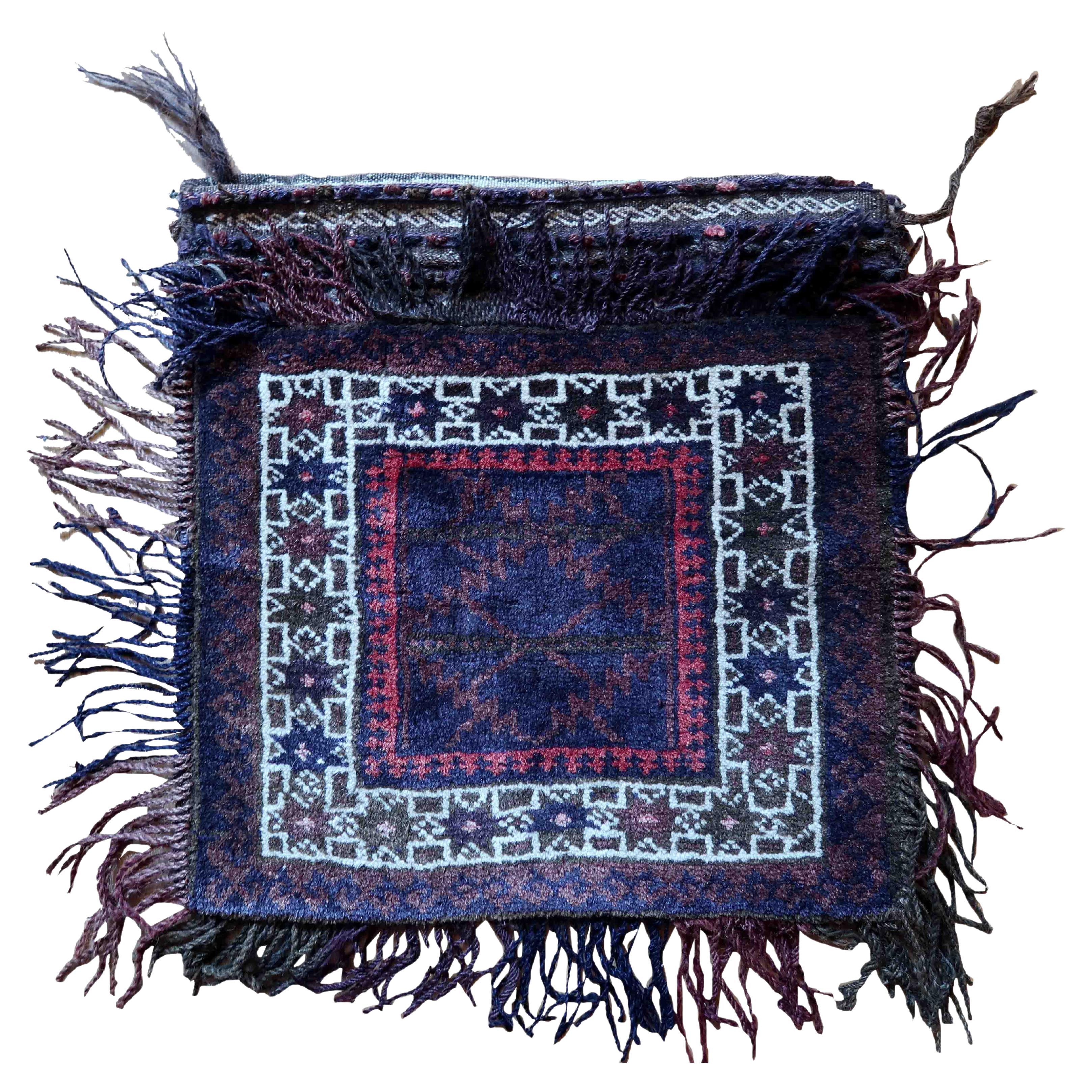Handmade Vintage Afghan Baluch Salt Bag, 1940s, 1C951 For Sale