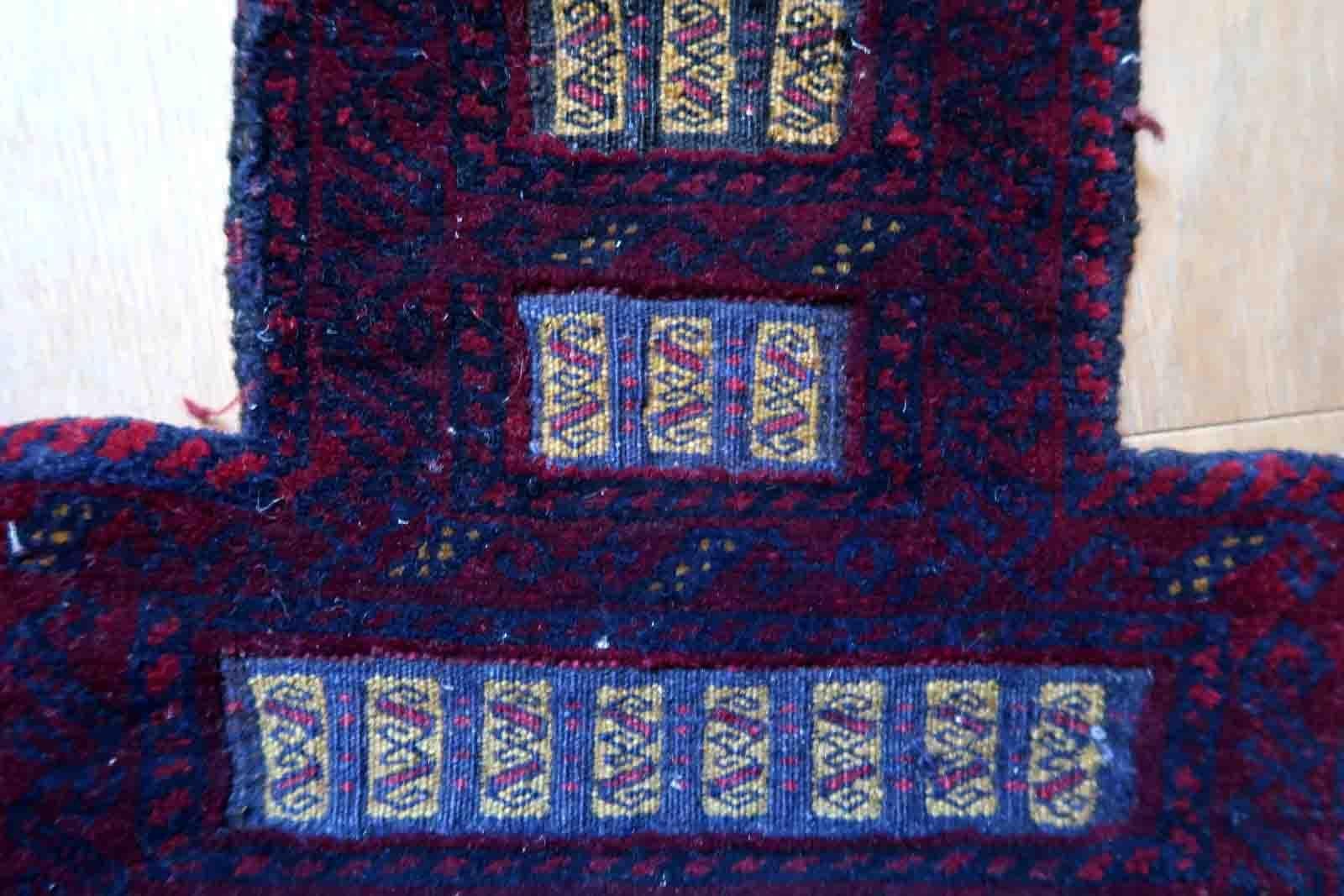 Late 20th Century Handmade Vintage Afghan Baluch Salt Bag, 1970s, 1C949 For Sale