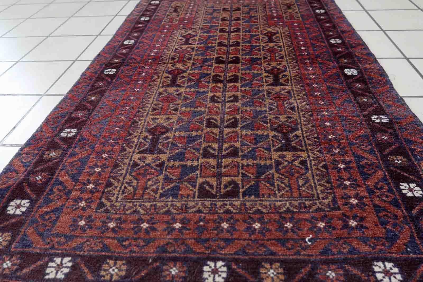 Welsh Handmade Vintage Afghan Baluch Style Rug, 1970s, 1C1059 For Sale