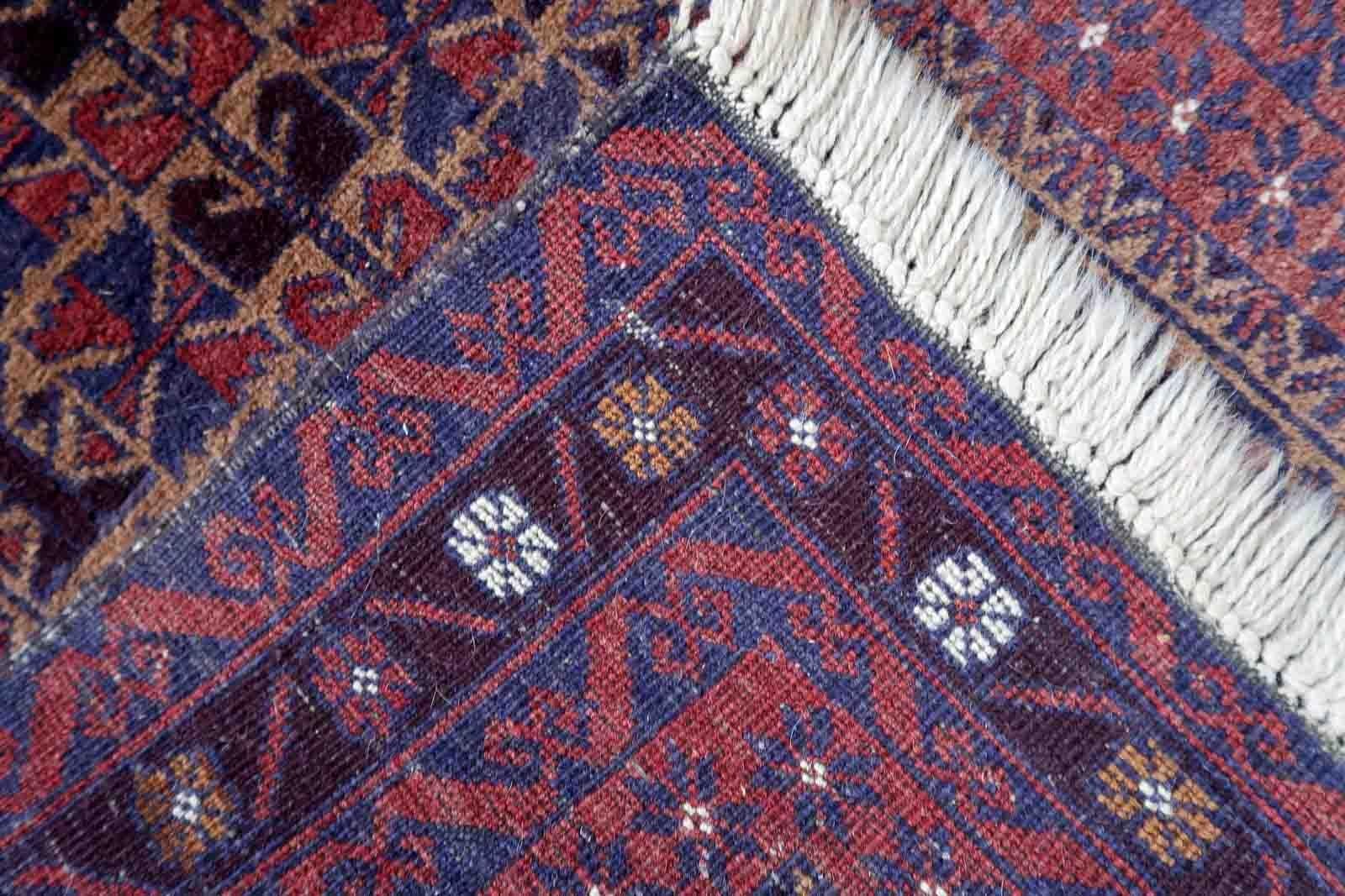 Machine-Made Handmade Vintage Afghan Baluch Style Rug, 1970s, 1C1059 For Sale