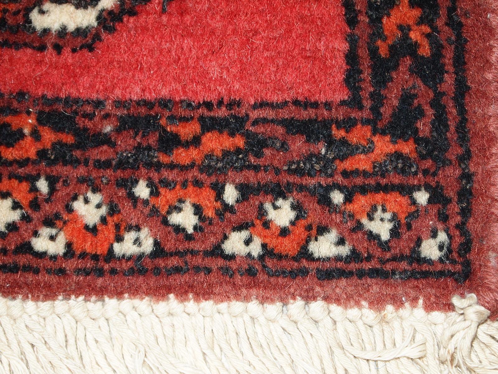 Hand-Knotted Handmade Vintage Afghan Ersari Mat, 1970s, 1C633