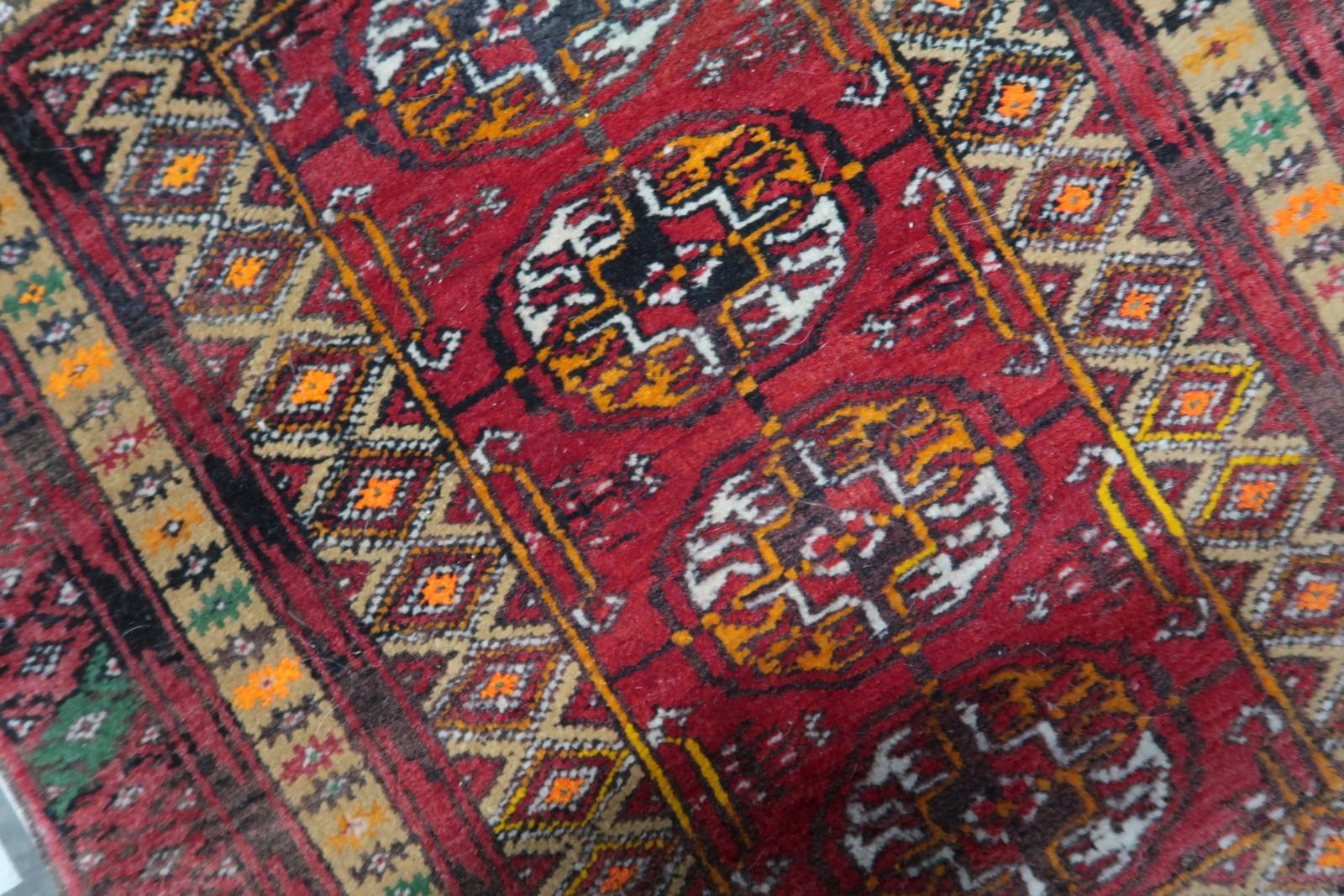 Handmade Vintage Afghan Ersari Mat Rug 1960s, 1C1070 For Sale 2