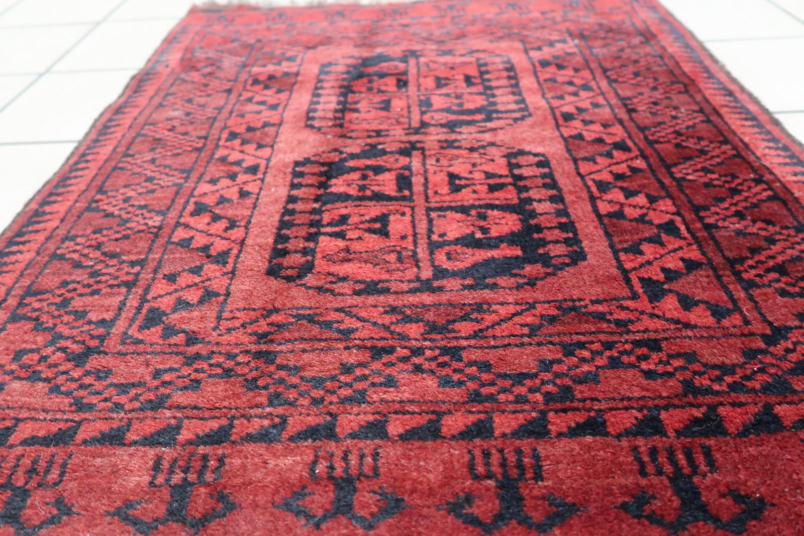 Handmade Vintage Afghan Ersari Rug 1940s - 1C1078 For Sale 5