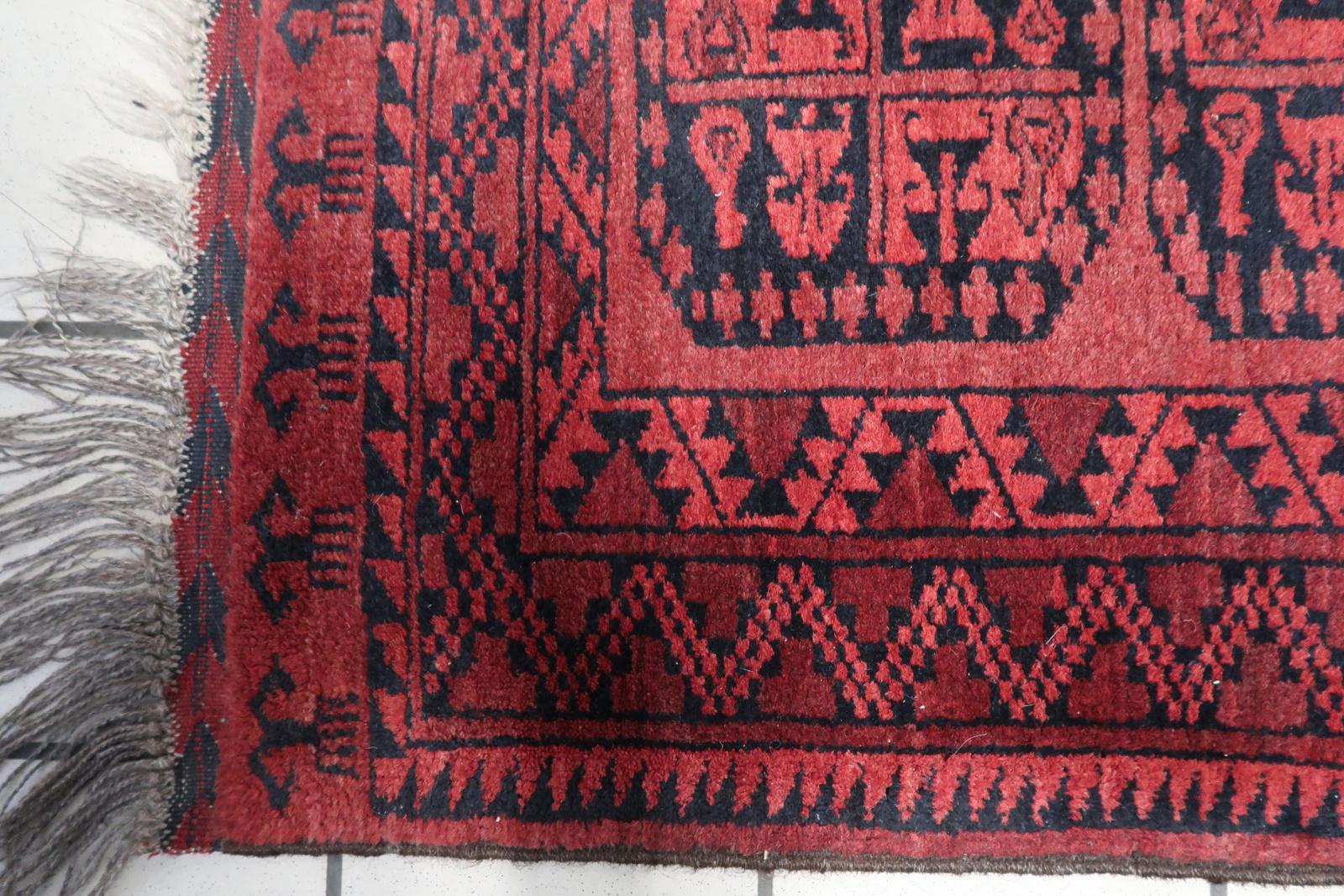 Handmade Vintage Afghan Ersari Rug 1940s - 1C1078 For Sale 1