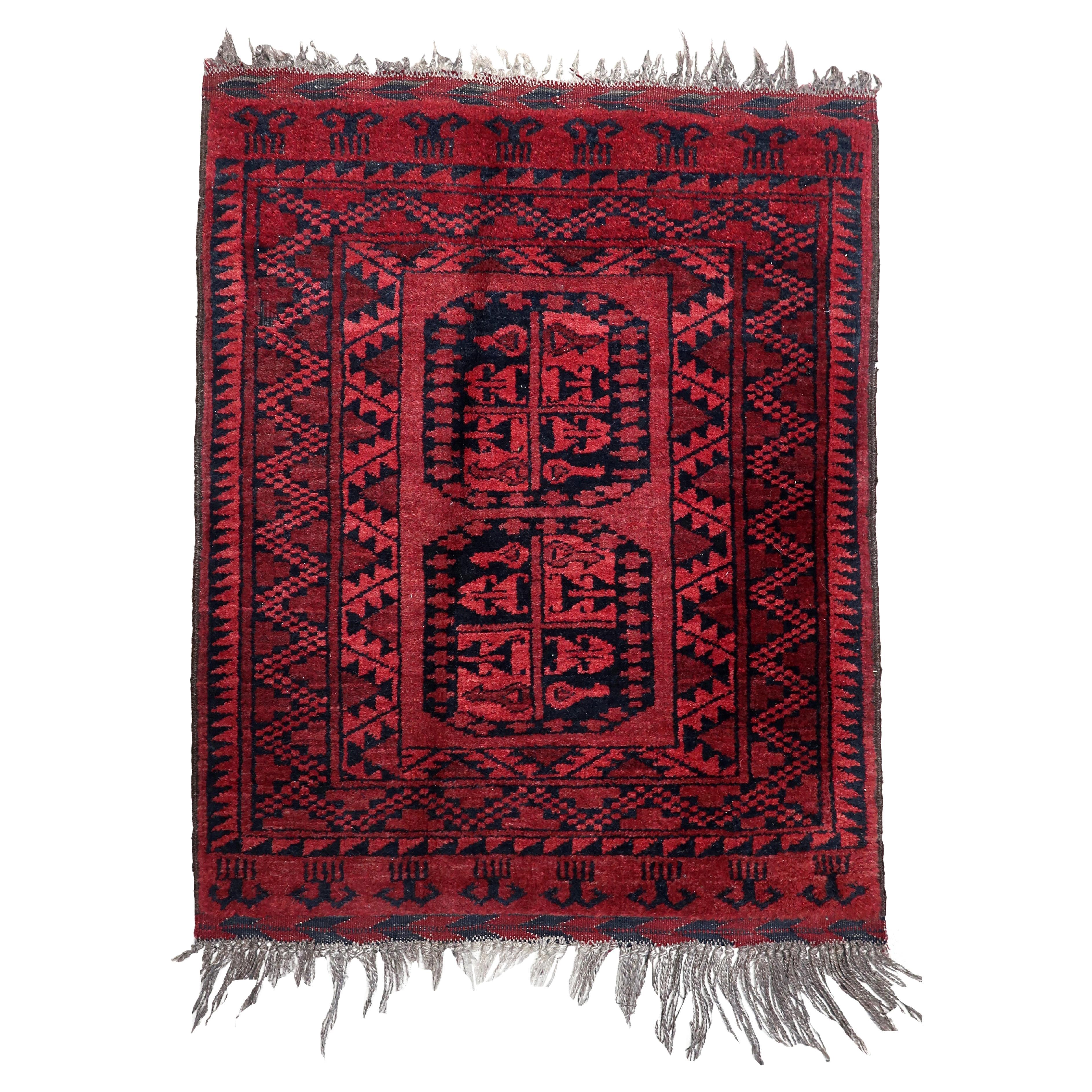Handmade Vintage Afghan Ersari Rug 1940s - 1C1078 For Sale