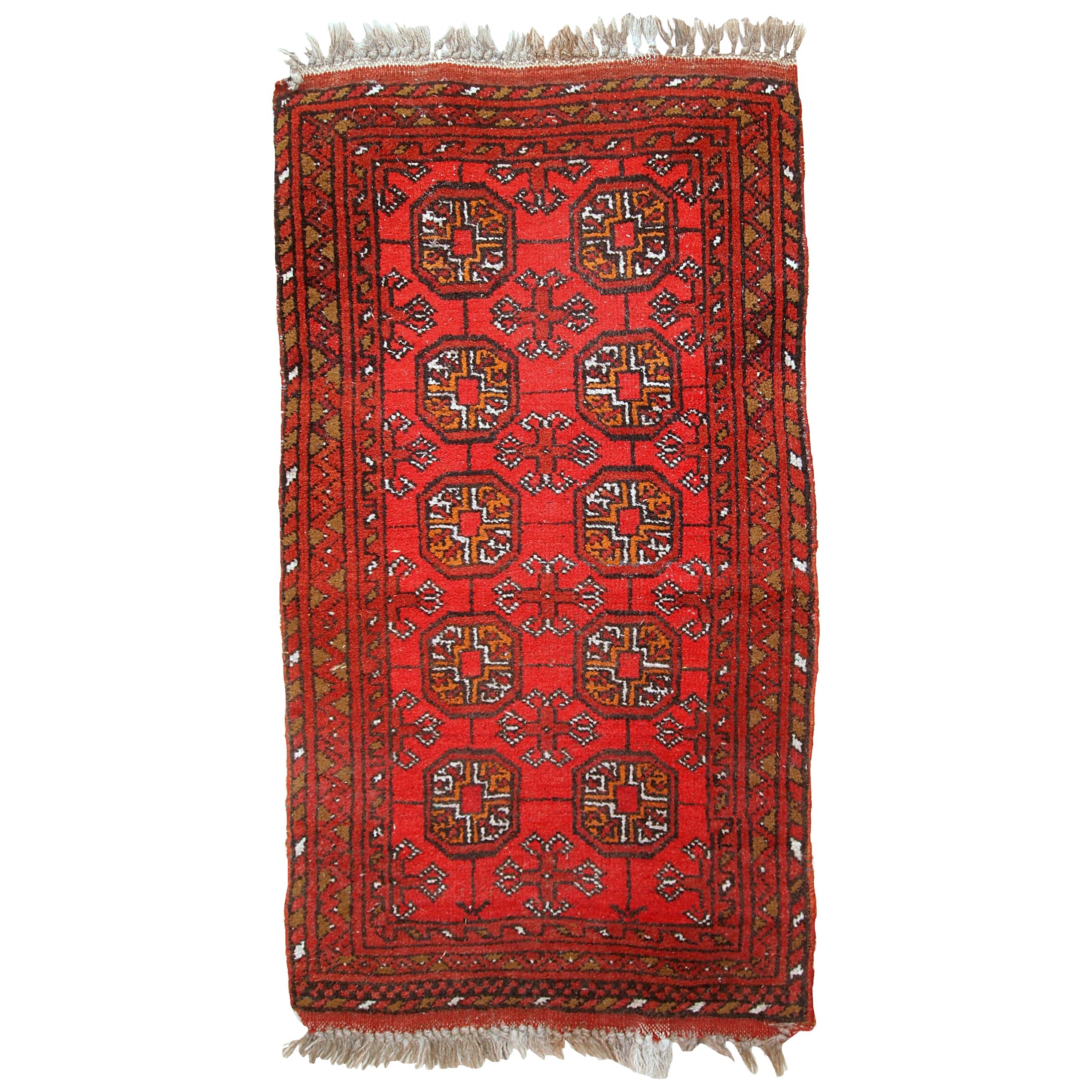 Handmade Vintage Afghan Ersari Rug, 1950s, 1C668