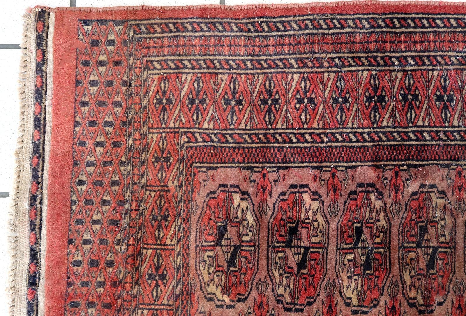 Handmade Vintage Afghan Ersari Rug, 1960s, 1C825 For Sale 1