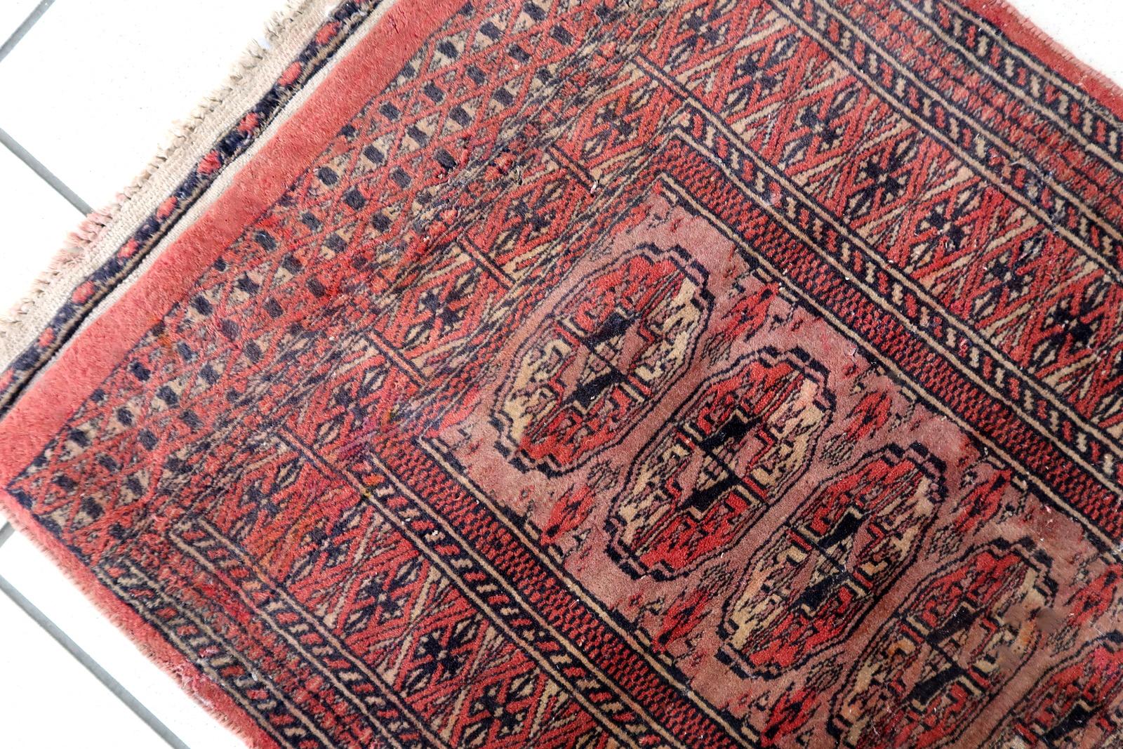 Handmade Vintage Afghan Ersari Rug, 1960s, 1C825 For Sale 2