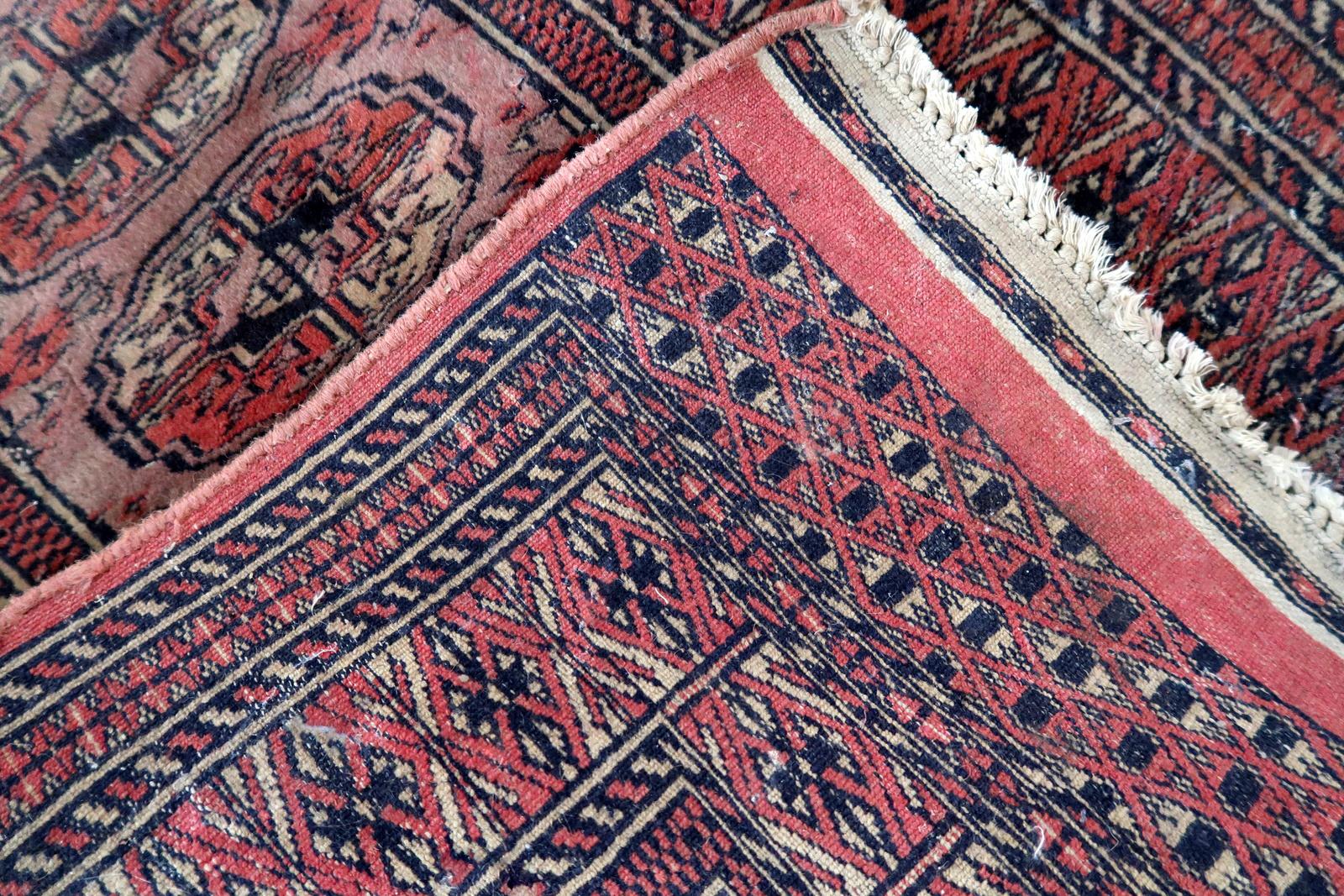Handmade Vintage Afghan Ersari Rug, 1960s, 1C825 For Sale 4