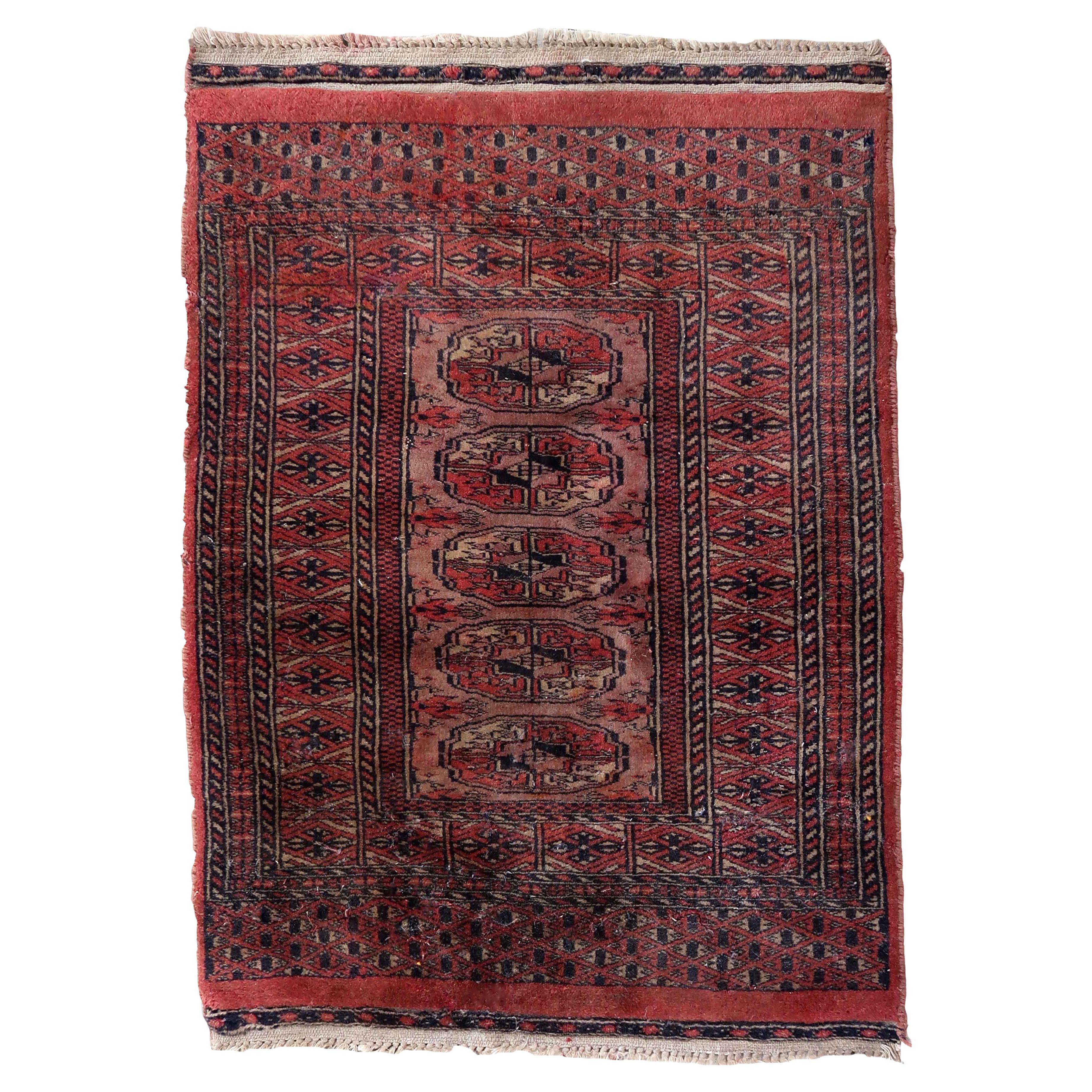 Handmade Vintage Afghan Ersari Rug, 1960s, 1C825 For Sale