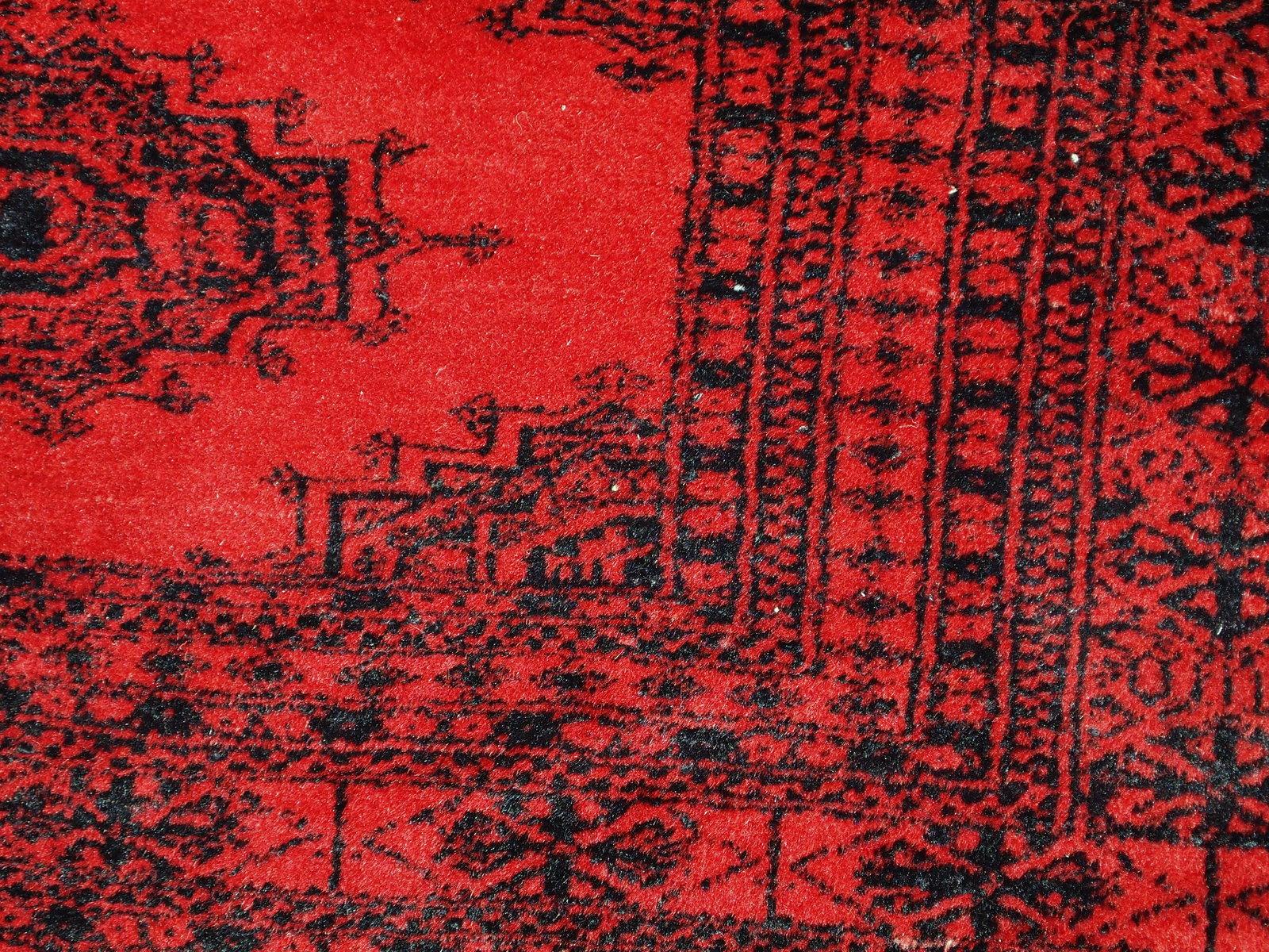 Wool Handmade Vintage Afghan Ersari Rug, 1970s, 1C655 For Sale