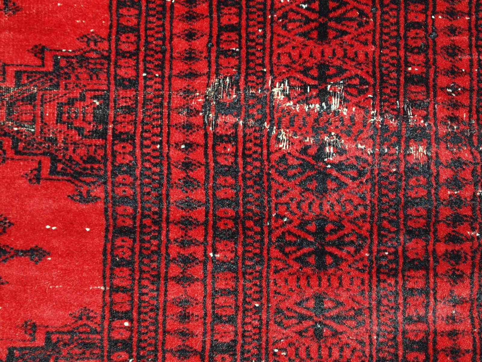 Lana Tappeto Ersari afghano vintage fatto a mano, anni '70, 1C655 in vendita