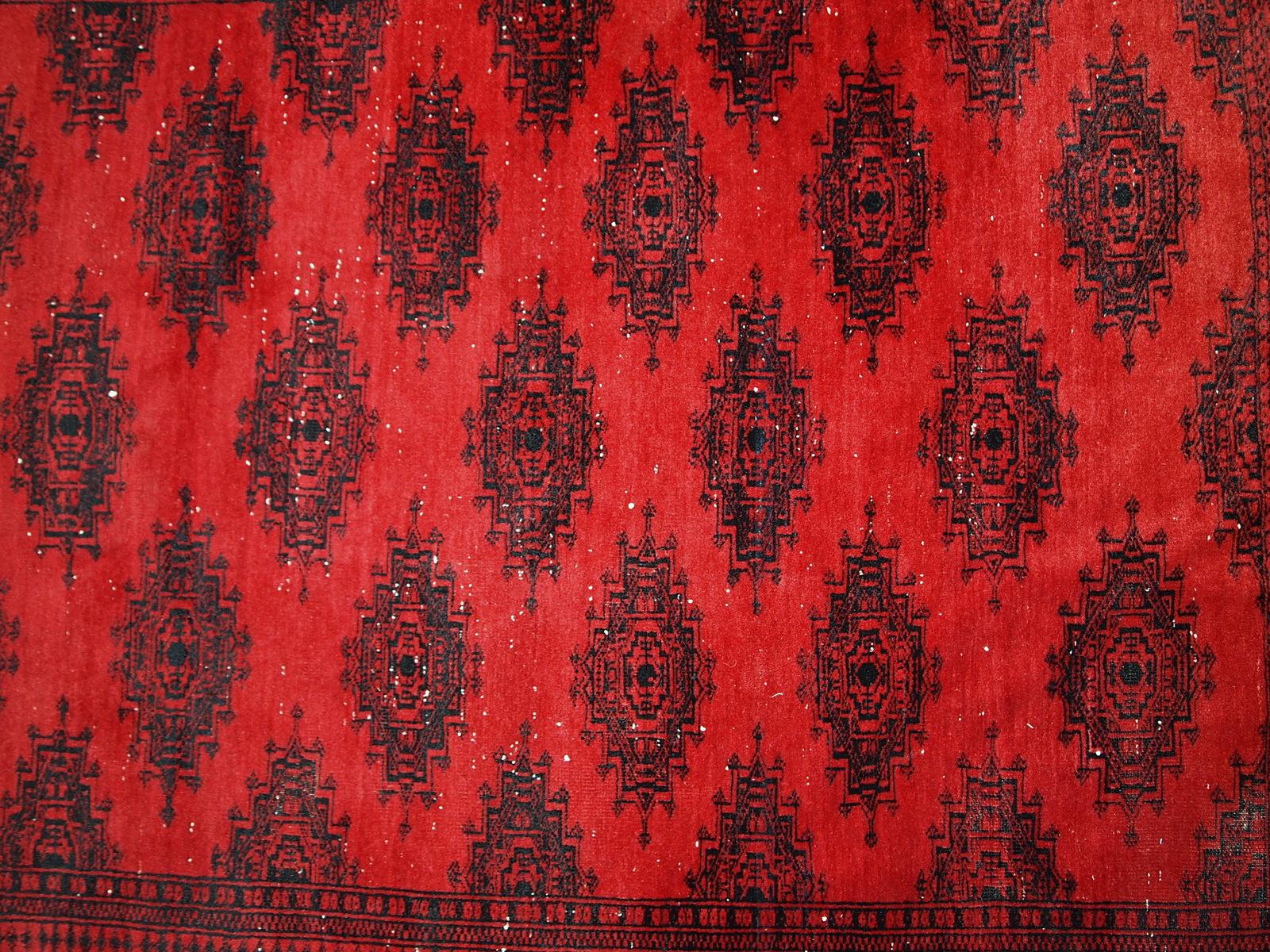 Handmade Vintage Afghan Ersari Rug, 1970s, 1C655 For Sale 3