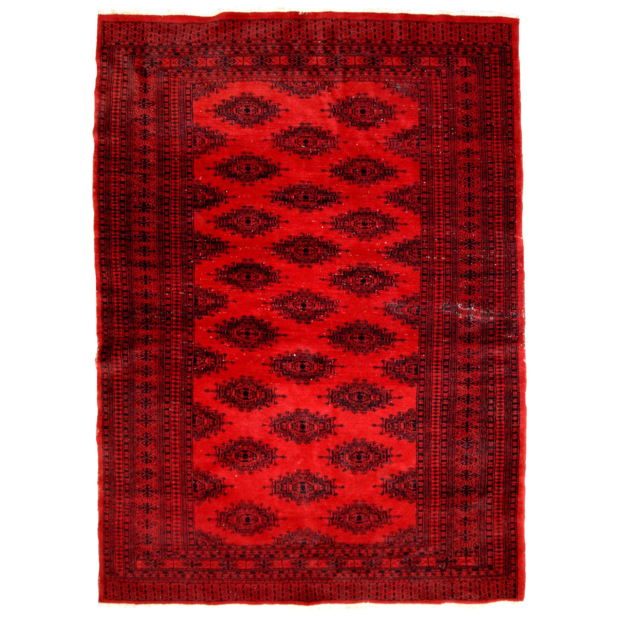Handmade Vintage Afghan Ersari Rug, 1970s, 1C655 For Sale