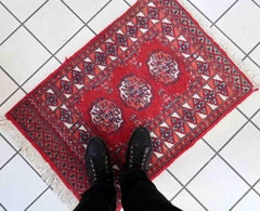 Handmade Vintage Afghan Ersari Rug, 1970s, 1C845