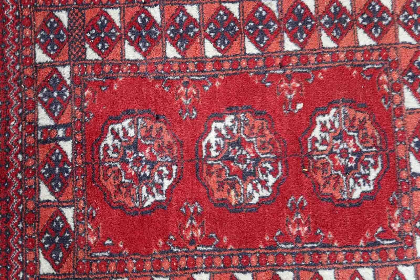 Handmade Vintage Afghan Ersari Rug, 1970s, 1C845 For Sale 1